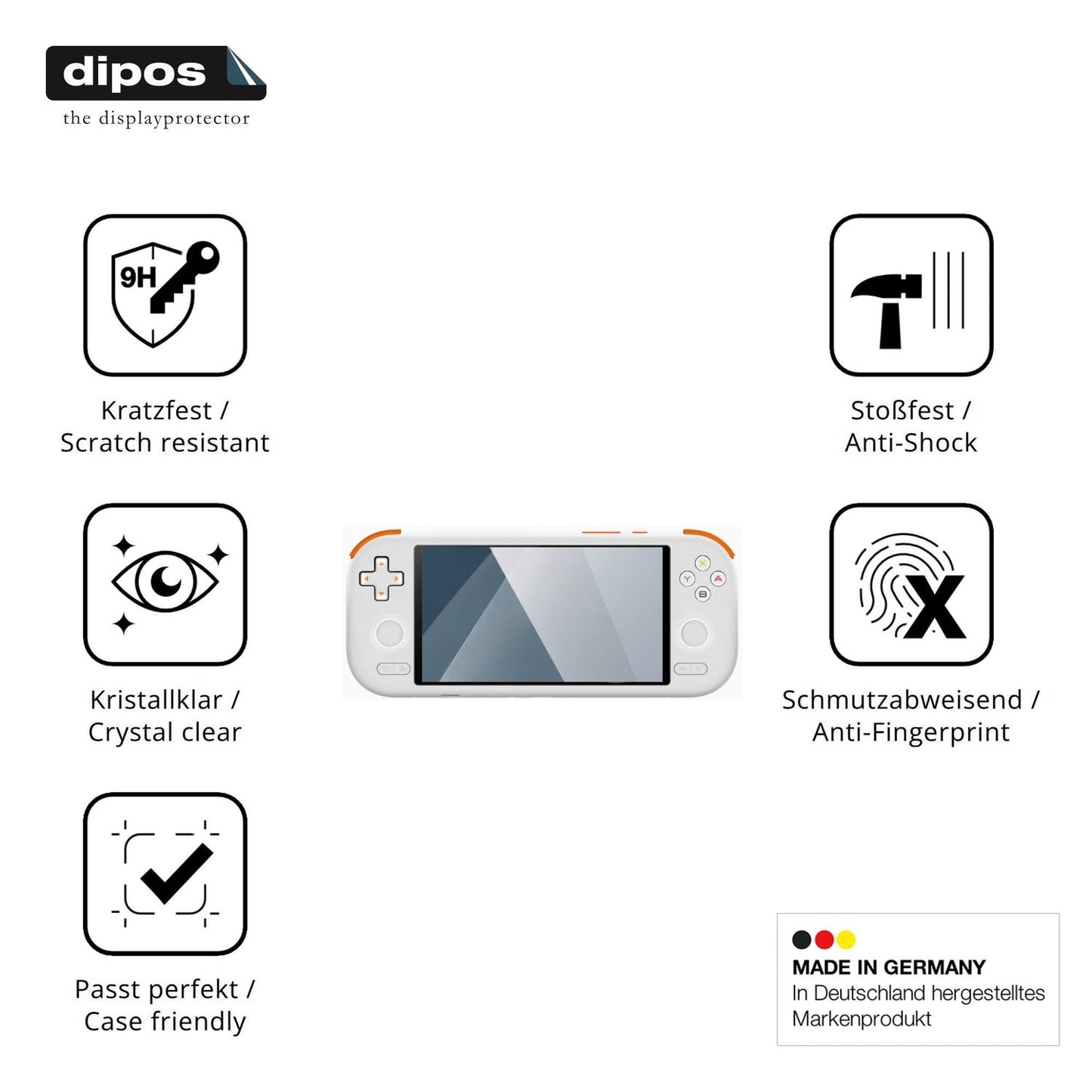 Displayschutz hergestellt in Deutschland, höchste Qualität made in Germany