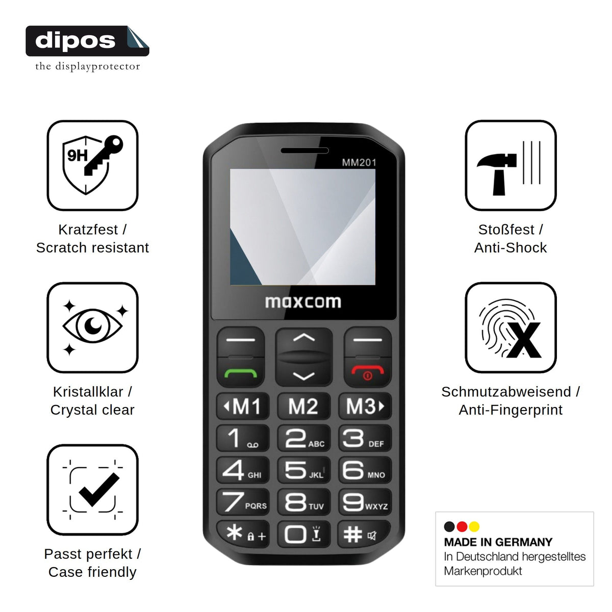 2x Screen Protector for MaxCom MM201 Flexible Glass 9H dipos