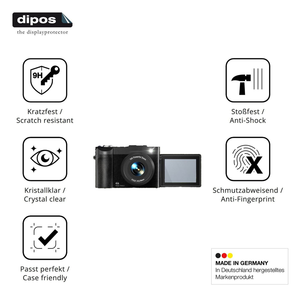 Displayschutz hergestellt in Deutschland, höchste Qualität made in Germany
