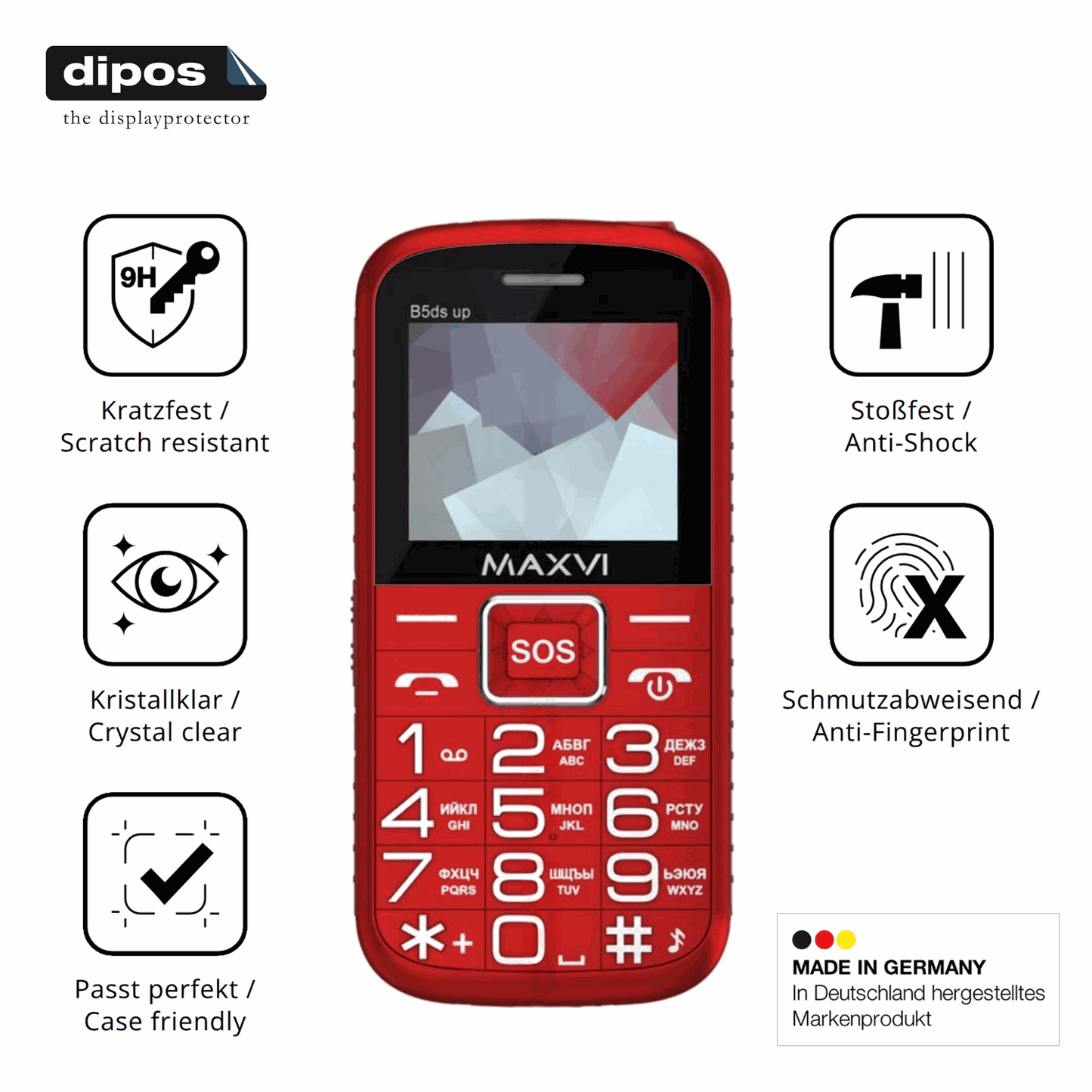 Displayschutz hergestellt in Deutschland, höchste Qualität made in Germany