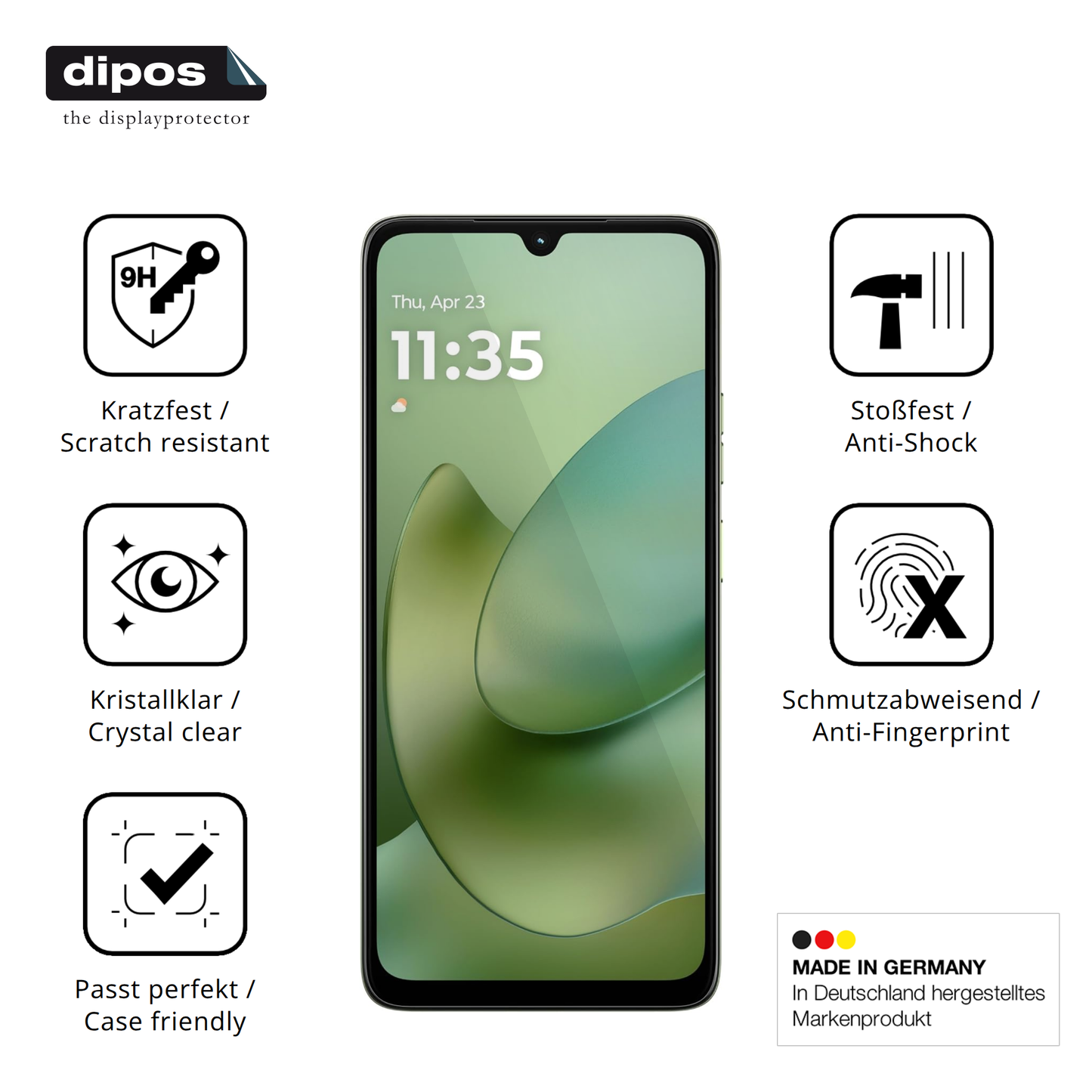 Displayschutz hergestellt in Deutschland, höchste Qualität made in Germany