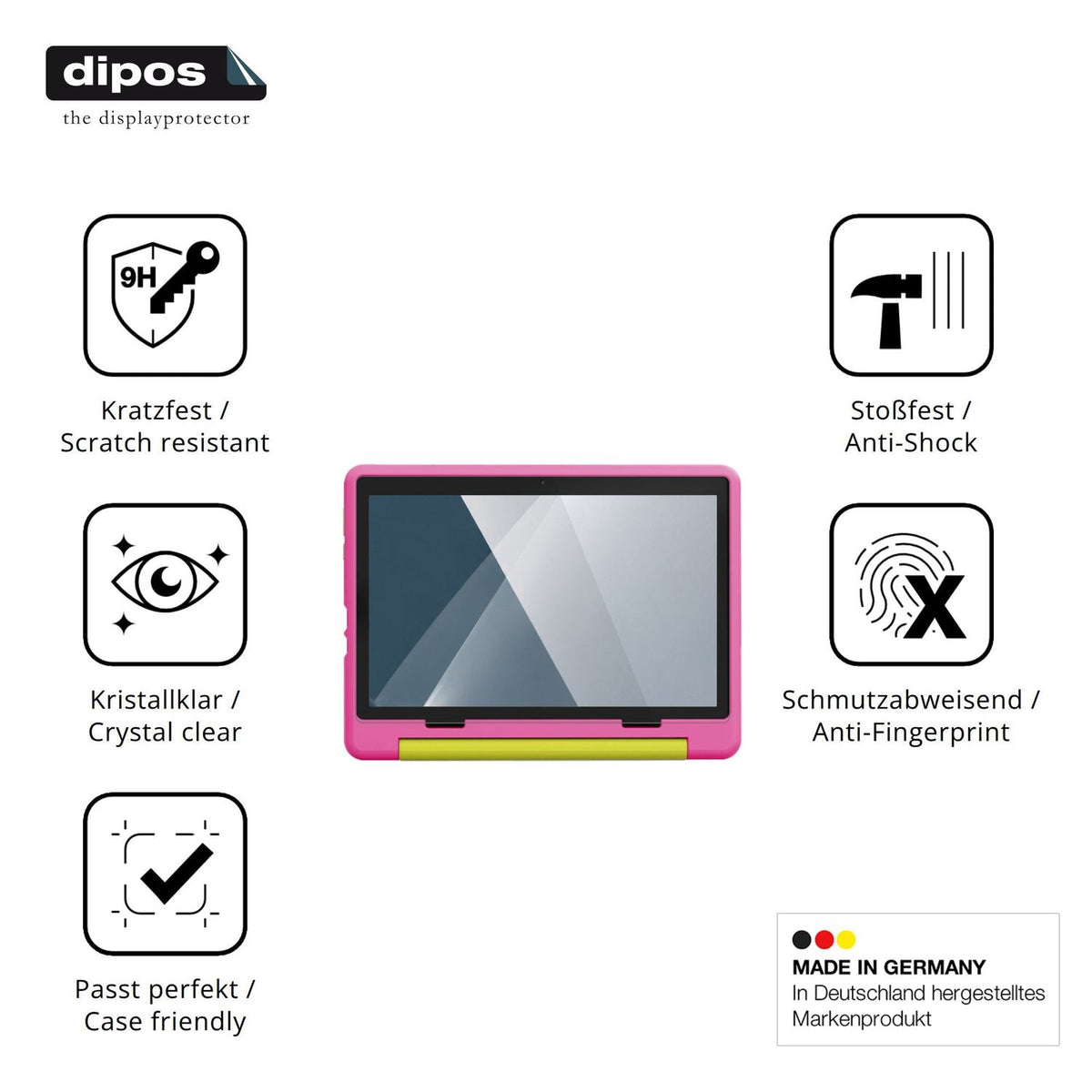 Displayschutz hergestellt in Deutschland, höchste Qualität made in Germany