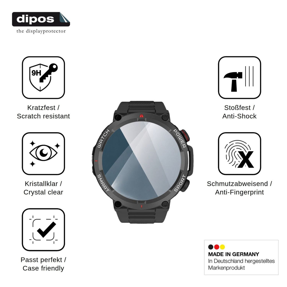 2x Screen Protector for Neow W-Watch 1.39 Flexible Glass 9H dipos
