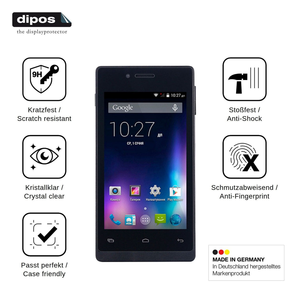 2x Screen Protector for Nomi i400 Beat Flexible Glass 9H dipos