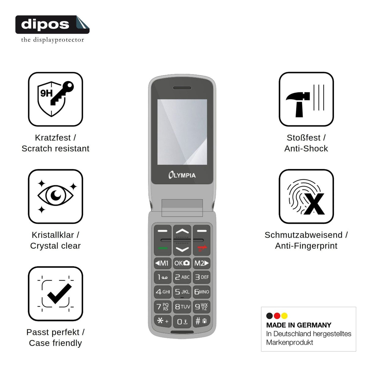 2x Screen Protector for Olympia Style Duo 4G Flexible Glass 9H dipos