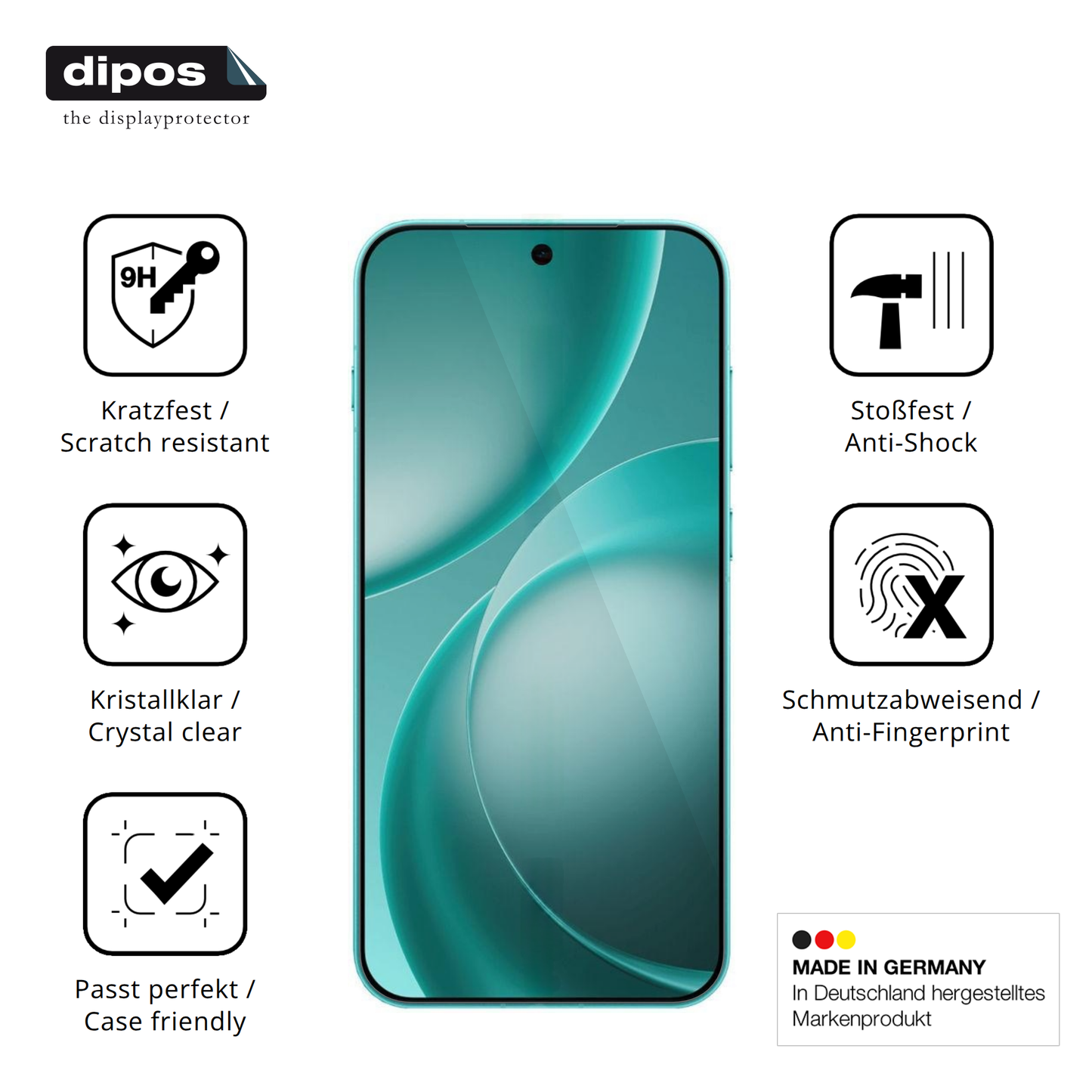 Displayschutz hergestellt in Deutschland, höchste Qualität made in Germany