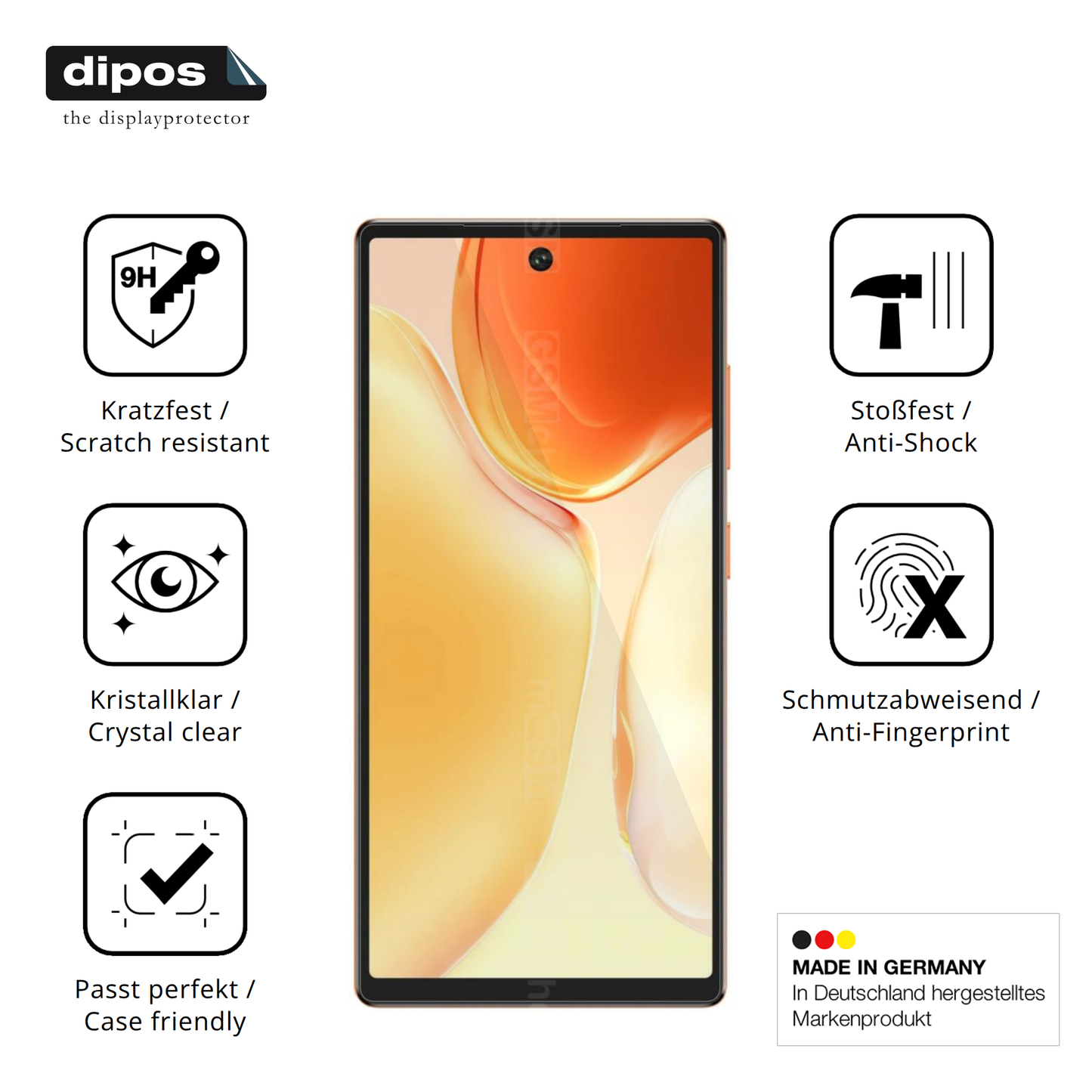 Displayschutz hergestellt in Deutschland, höchste Qualität made in Germany