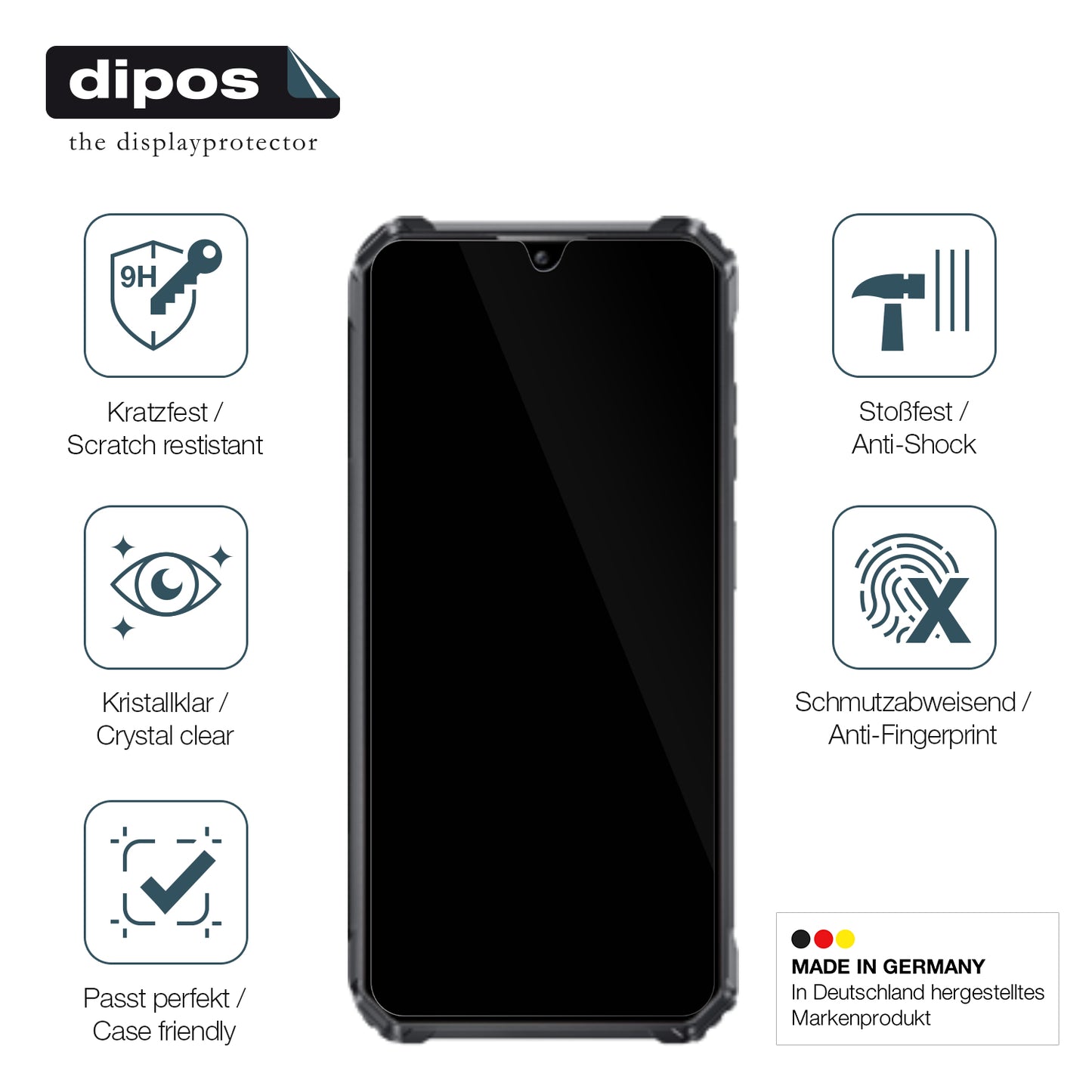 Displayschutz hergestellt in Deutschland, höchste Qualität made in Germany