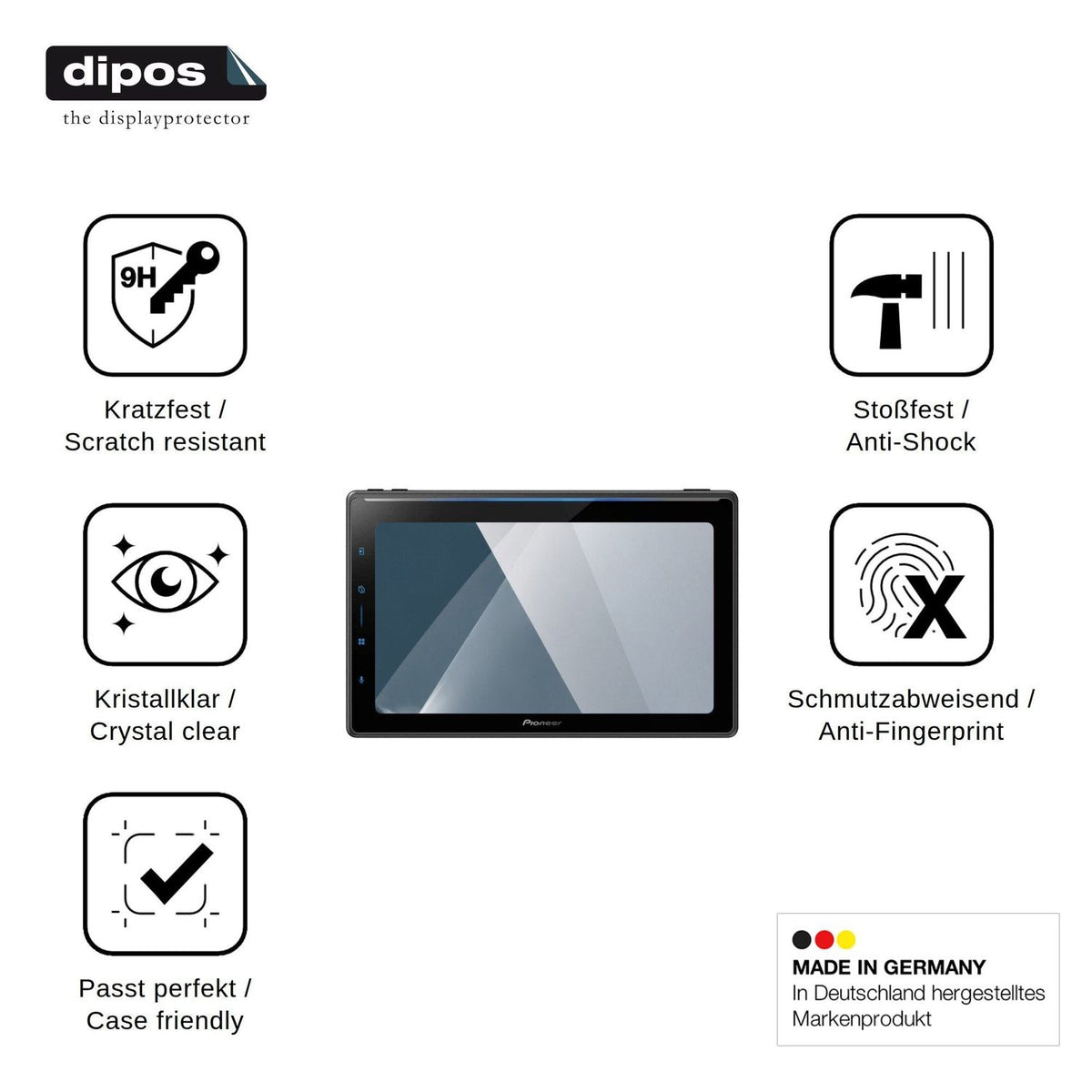 2x Screen Protector for Pioneer SPH-EVO107DAB-C-D7 Flexible Glass 9H dipos