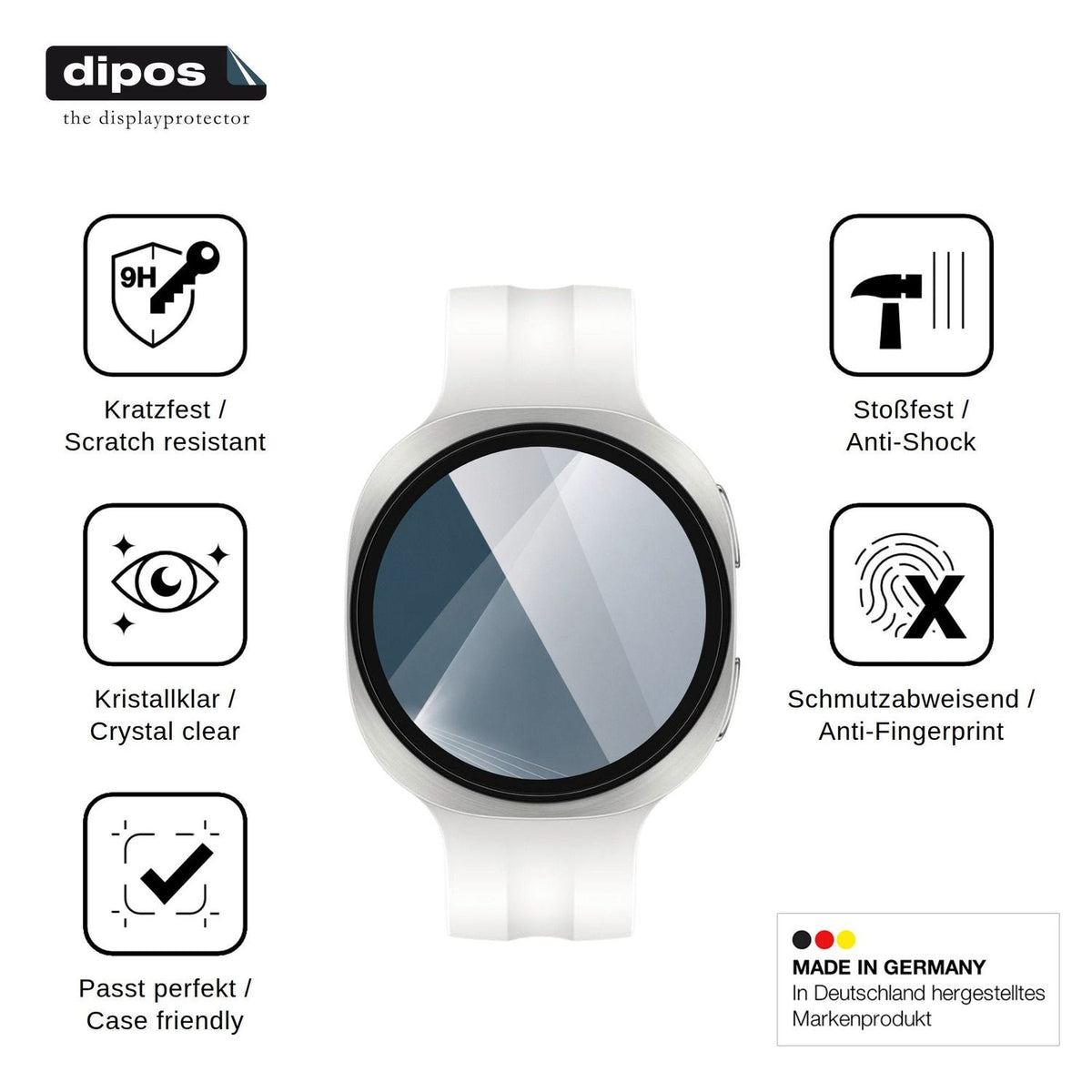 2x Screen Protector for Samsung Galaxy Watch 9 40mm Flexible Glass 9H dipos