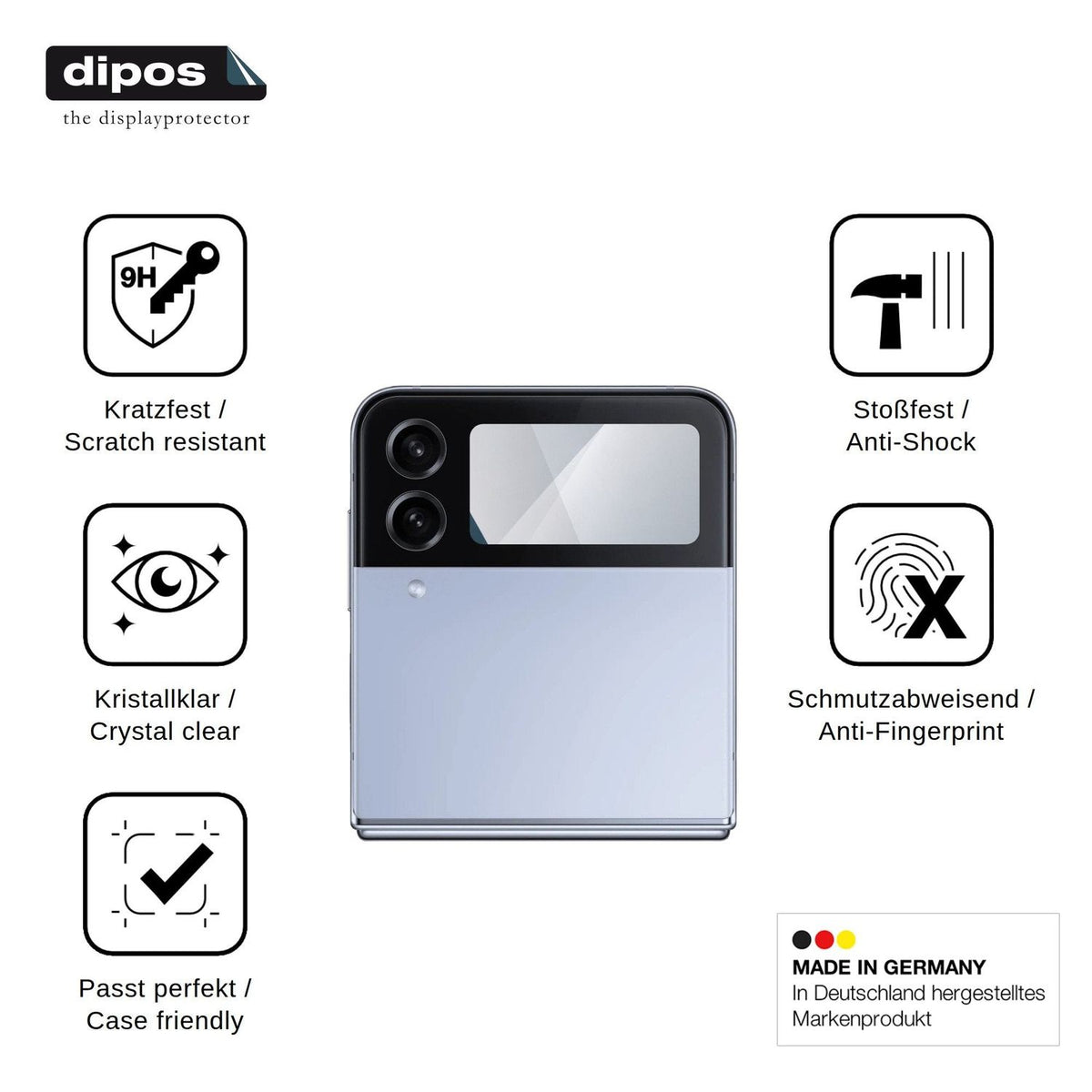 2x Screen Protector for Samsung Galaxy Z Flip4 5G Outside Flexible Glass 9H dipos