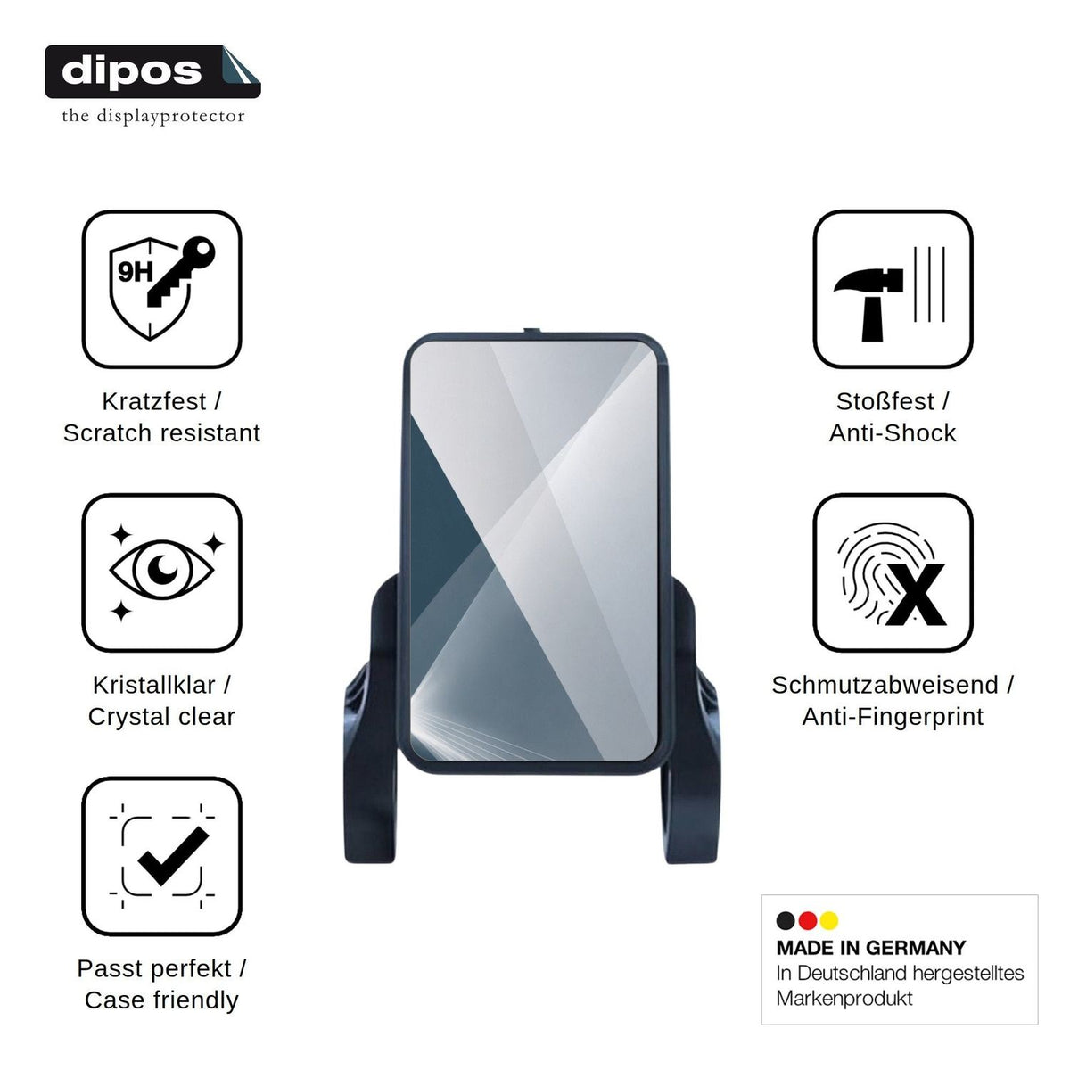2x Screen Protector for Sharplace Digitalanzeige 81F Flexible Glass 9H dipos