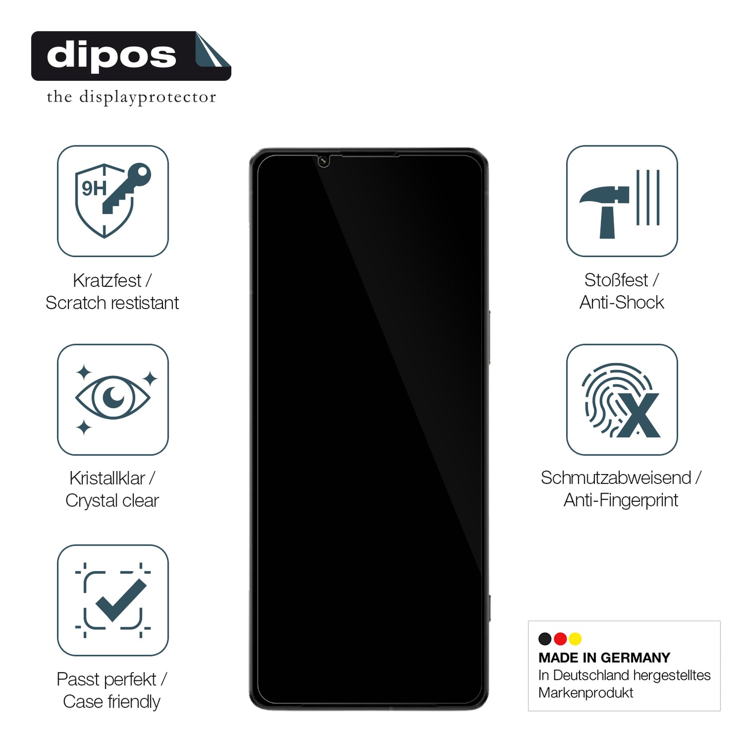 Displayschutz hergestellt in Deutschland, höchste Qualität made in Germany