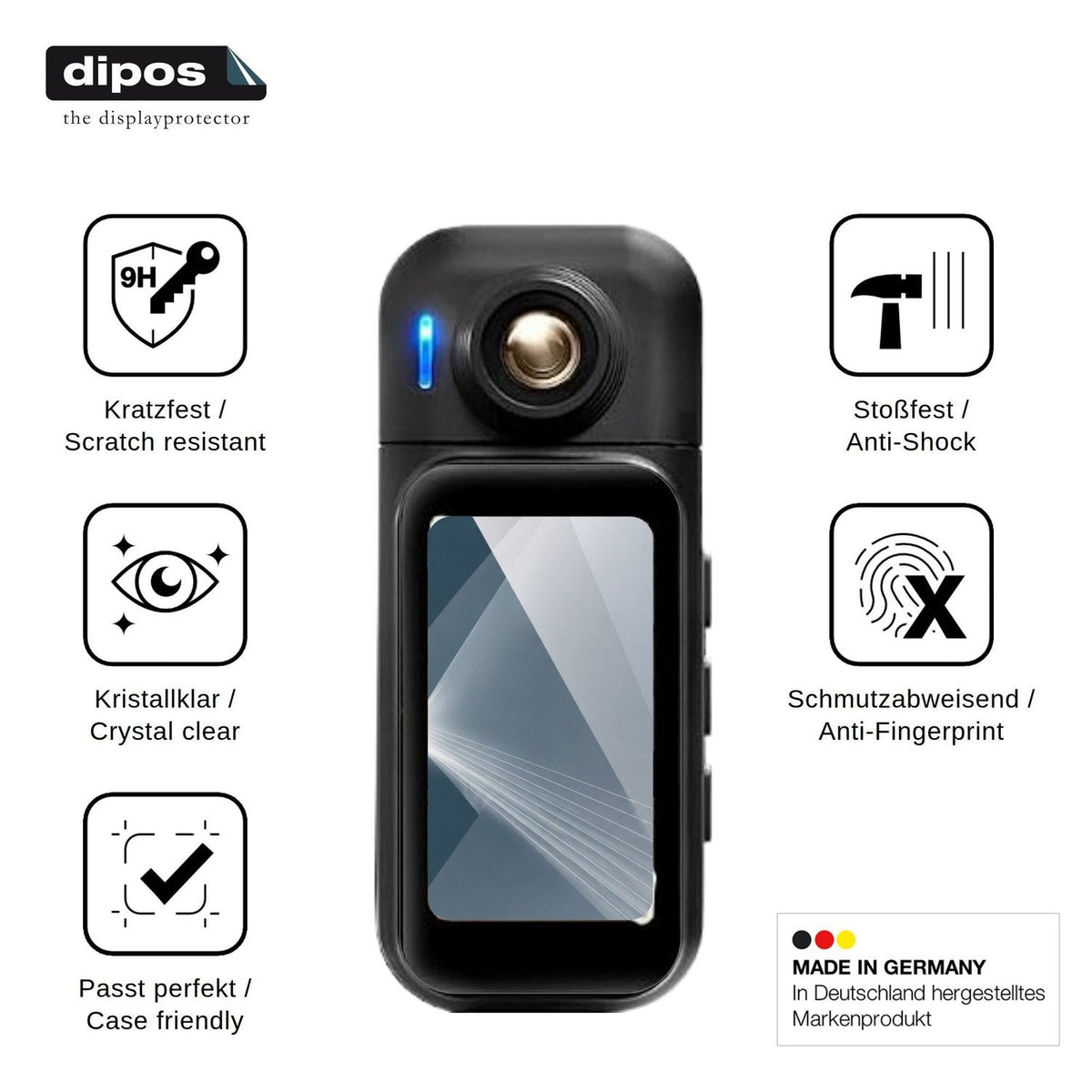 2x Screen Protector for Tiantianle H91 Action Cam Flexible Glass 9H dipos