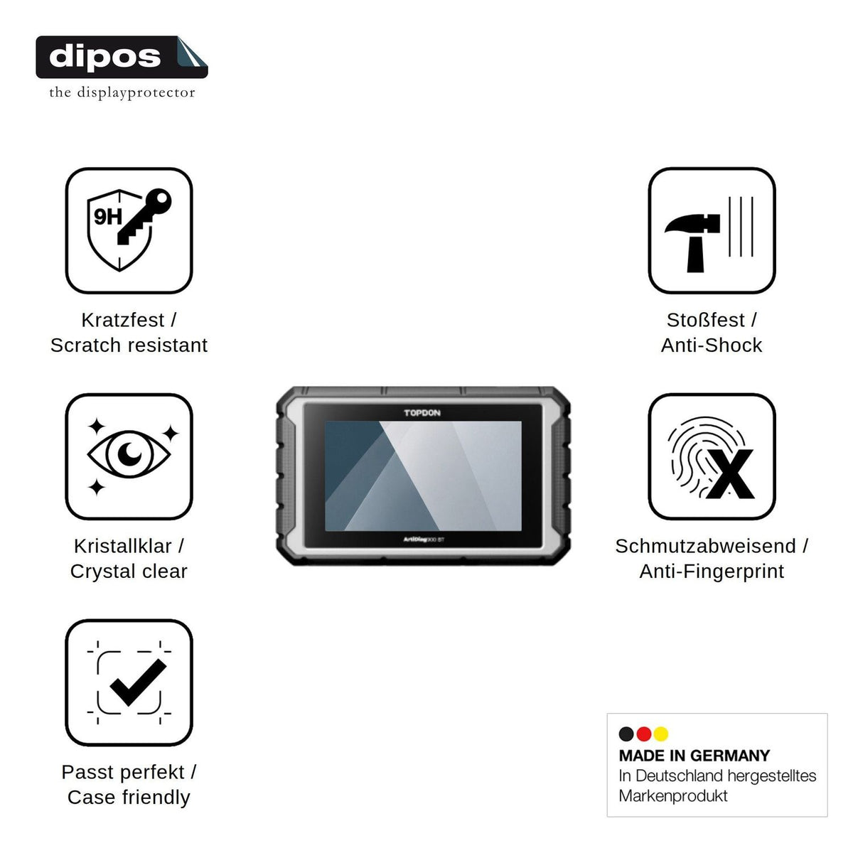 2x Screen Protector for Topdon ArtiDiag 900 BT Flexible Glass 9H dipos