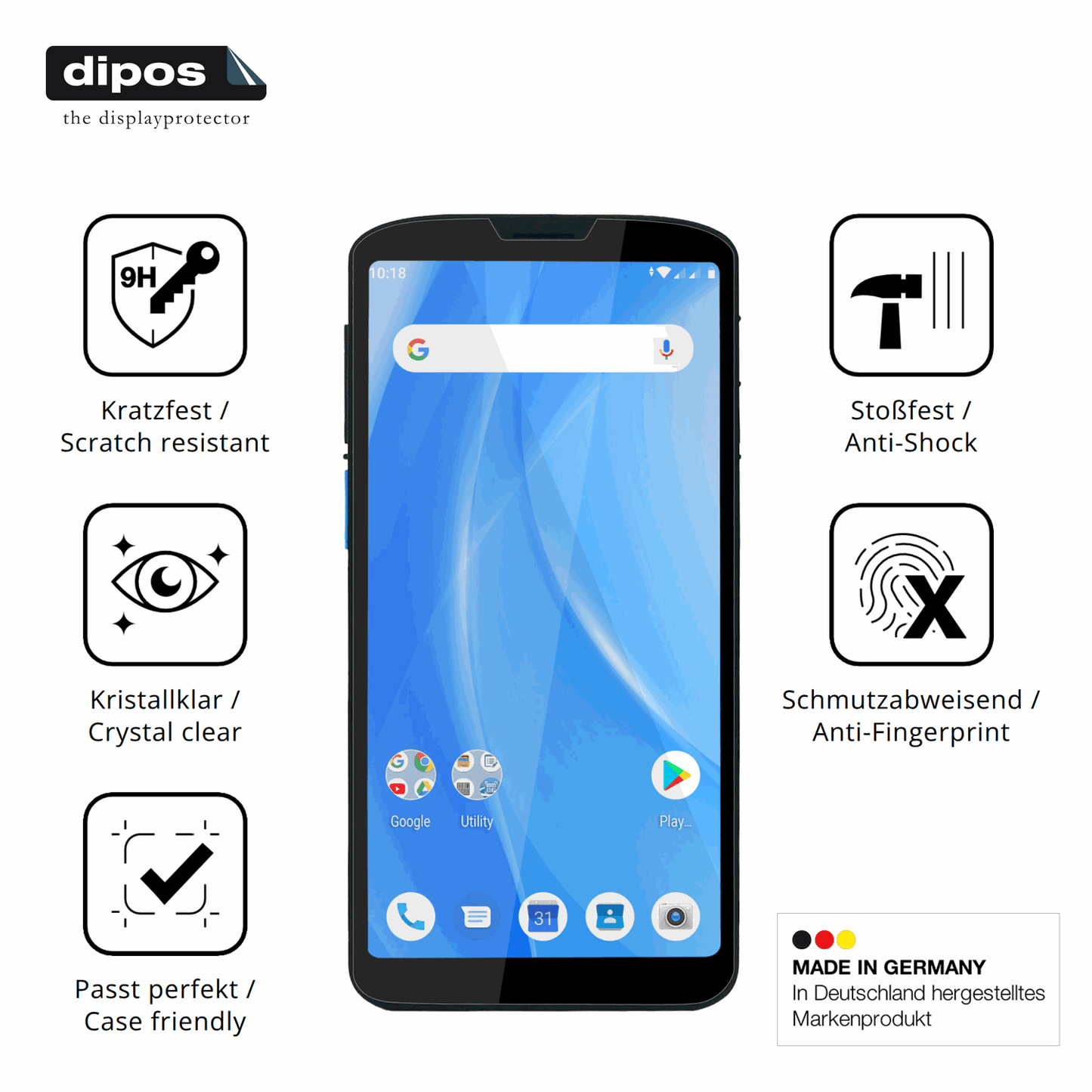 Displayschutz hergestellt in Deutschland, höchste Qualität made in Germany