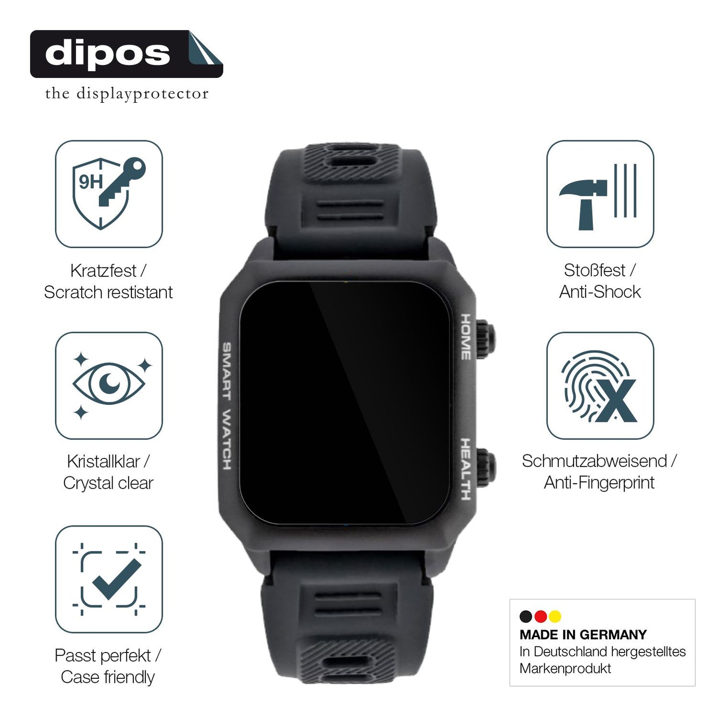 Displayschutz hergestellt in Deutschland, höchste Qualität made in Germany