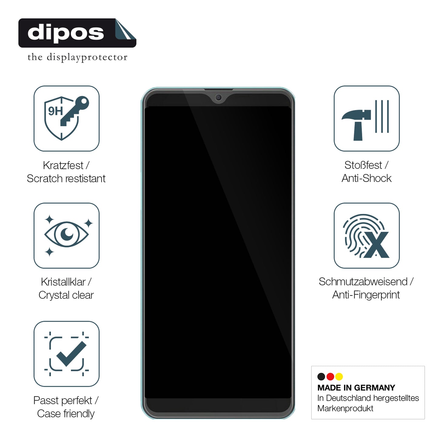 Displayschutz hergestellt in Deutschland, höchste Qualität made in Germany
