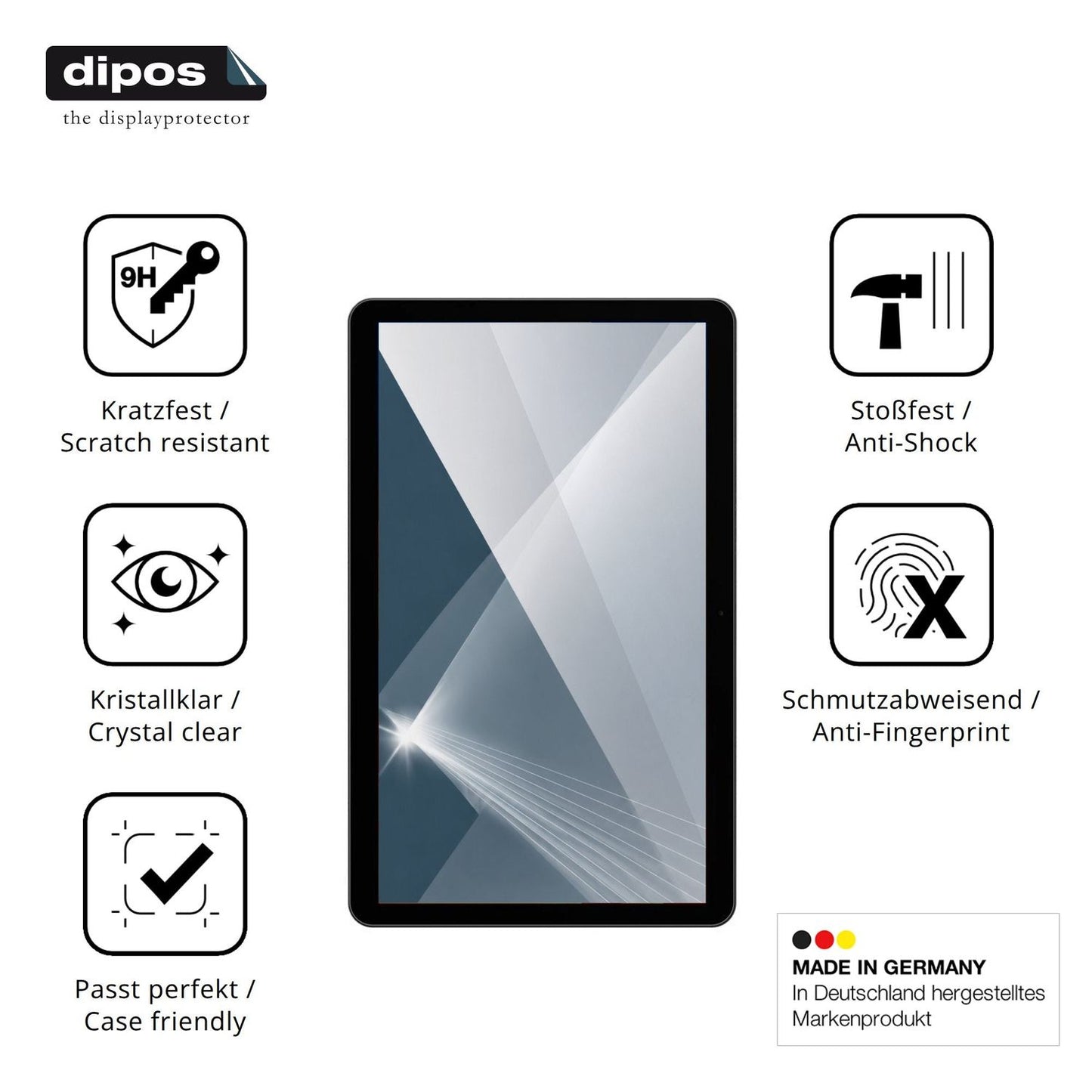Displayschutz hergestellt in Deutschland, höchste Qualität made in Germany