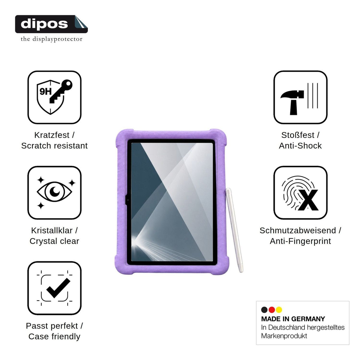 2x Screen Protector for ZONKO Kinder Tablet 10 Flexible Glass 9H dipos