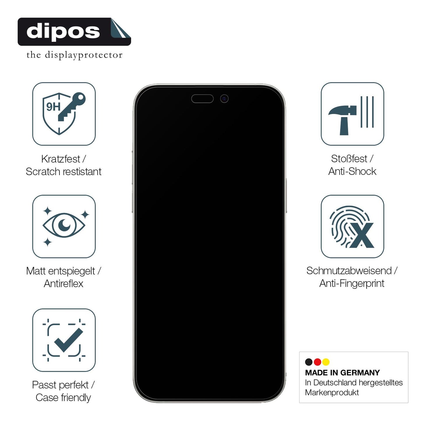 Displayschutz hergestellt in Deutschland, höchste Qualität made in Germany