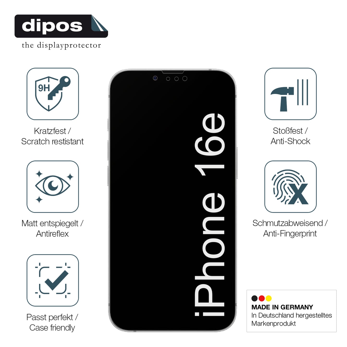 Displayschutz hergestellt in Deutschland, höchste Qualität made in Germany