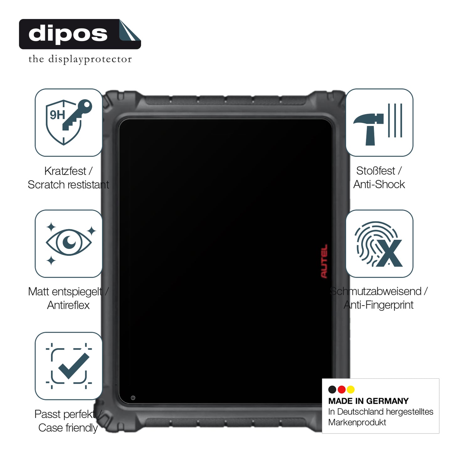 Displayschutz hergestellt in Deutschland, höchste Qualität made in Germany