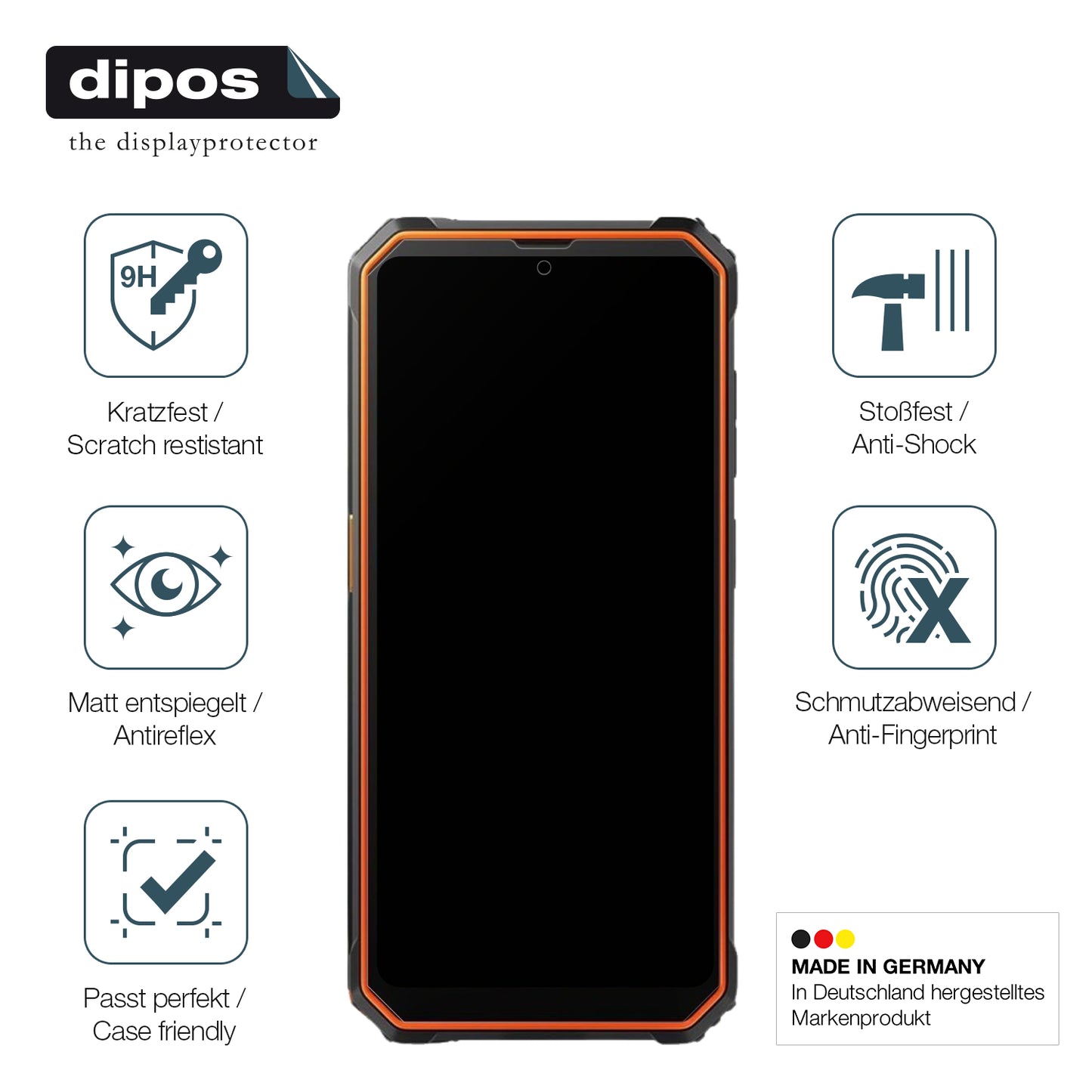 Displayschutz hergestellt in Deutschland, höchste Qualität made in Germany