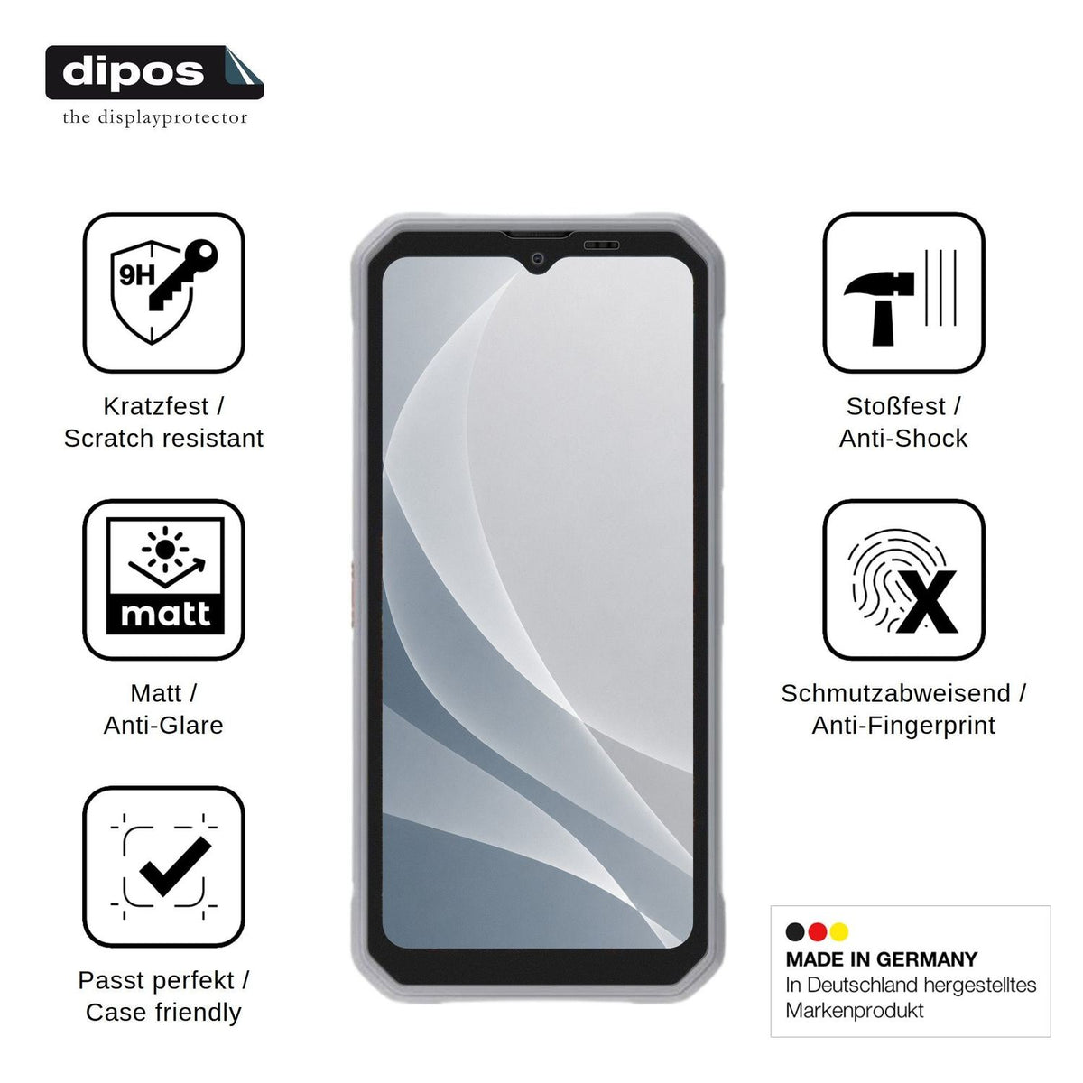 2x Screen Protector for Blackview Marine 3 matte Flexible Glass 9H dipos