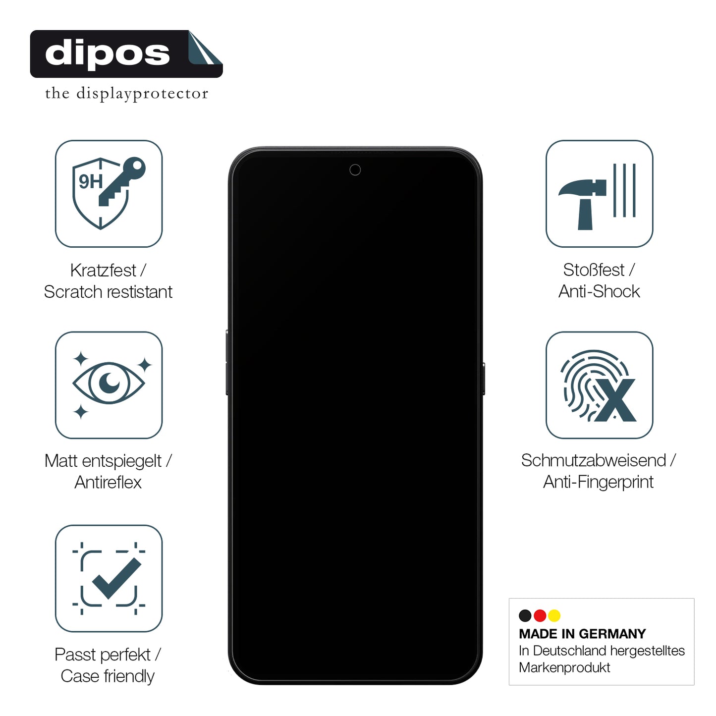 Displayschutz hergestellt in Deutschland, höchste Qualität made in Germany