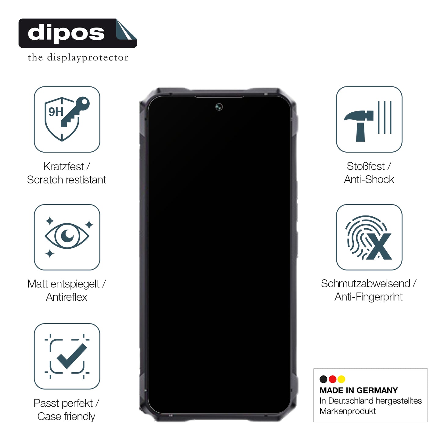 Displayschutz hergestellt in Deutschland, höchste Qualität made in Germany