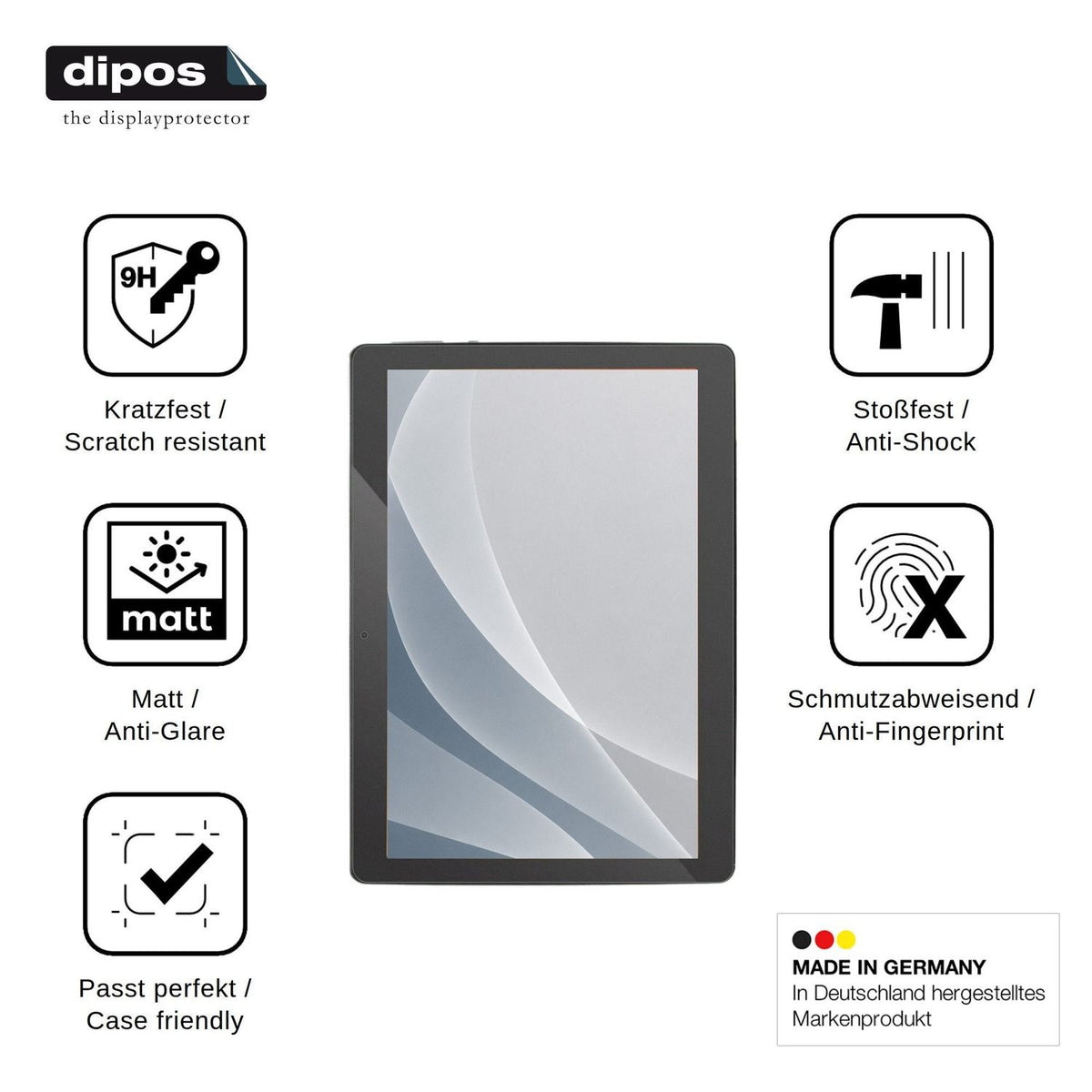 2x Screen Protector for Danew DSlide 1018 matte Flexible Glass 9H dipos