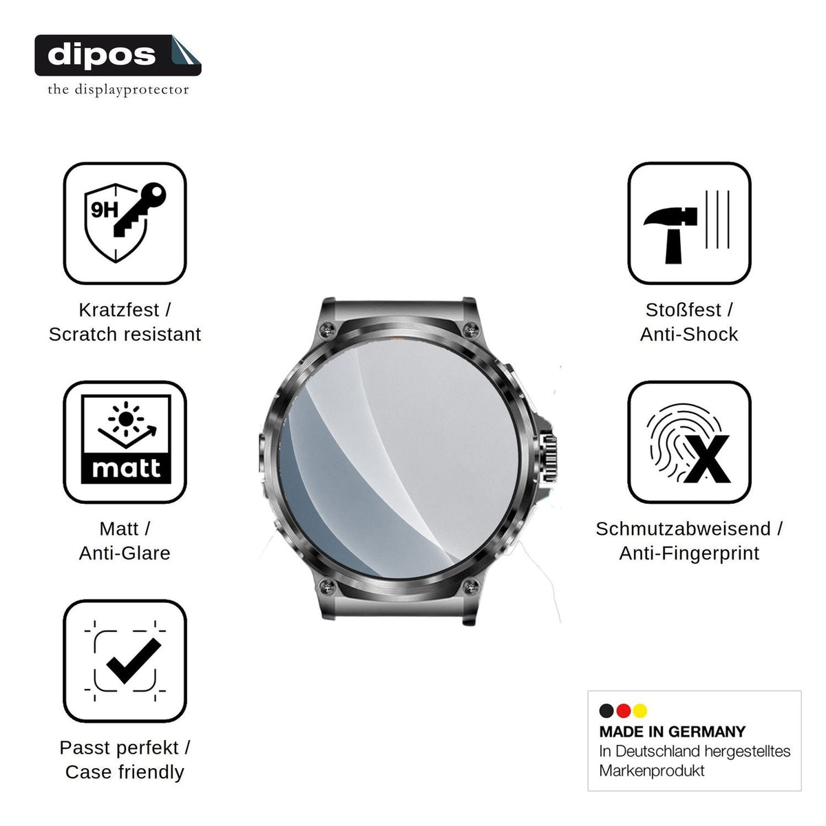 2x Screen Protector for Deedlite Zeus 2.0 matte Flexible Glass 9H dipos