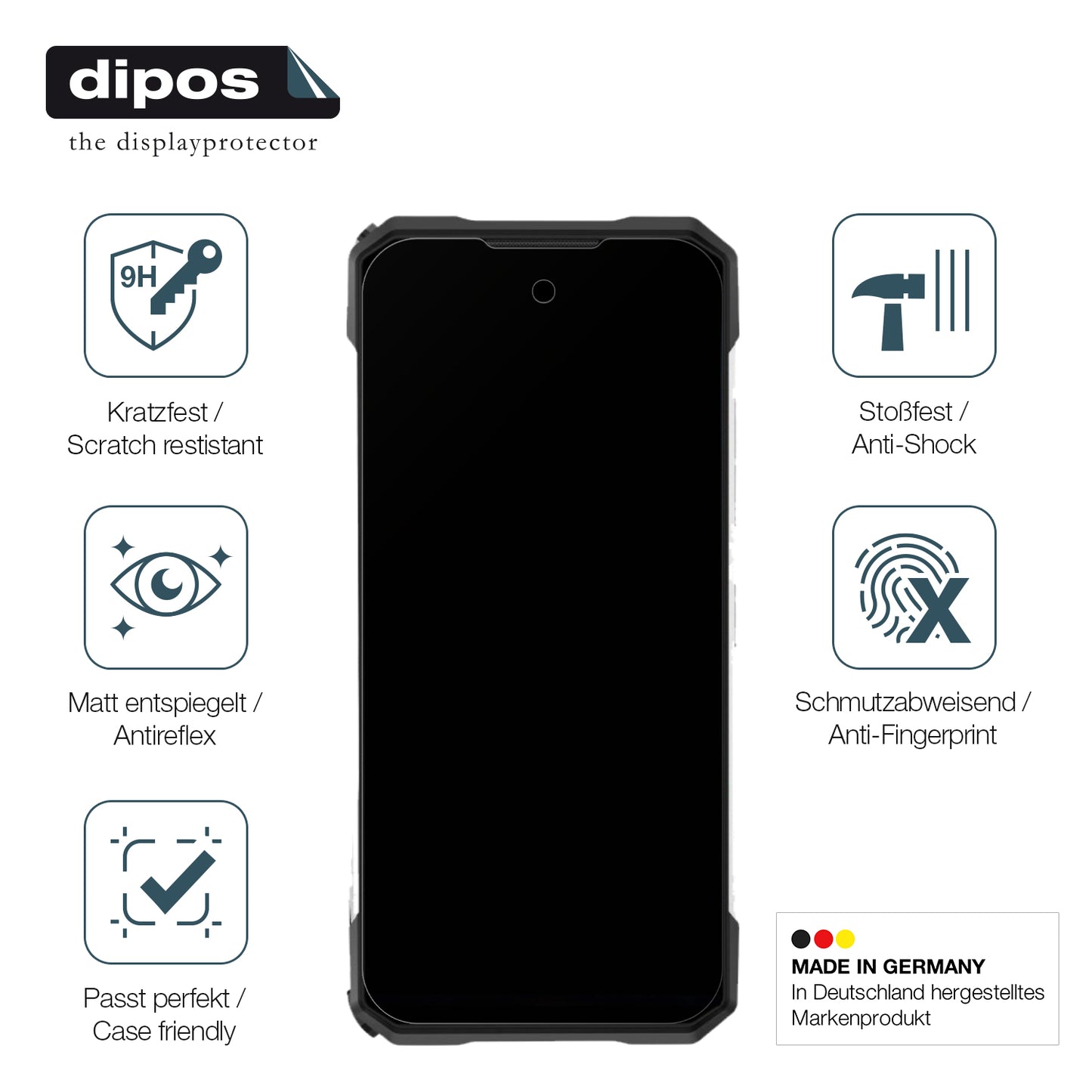 Displayschutz hergestellt in Deutschland, höchste Qualität made in Germany