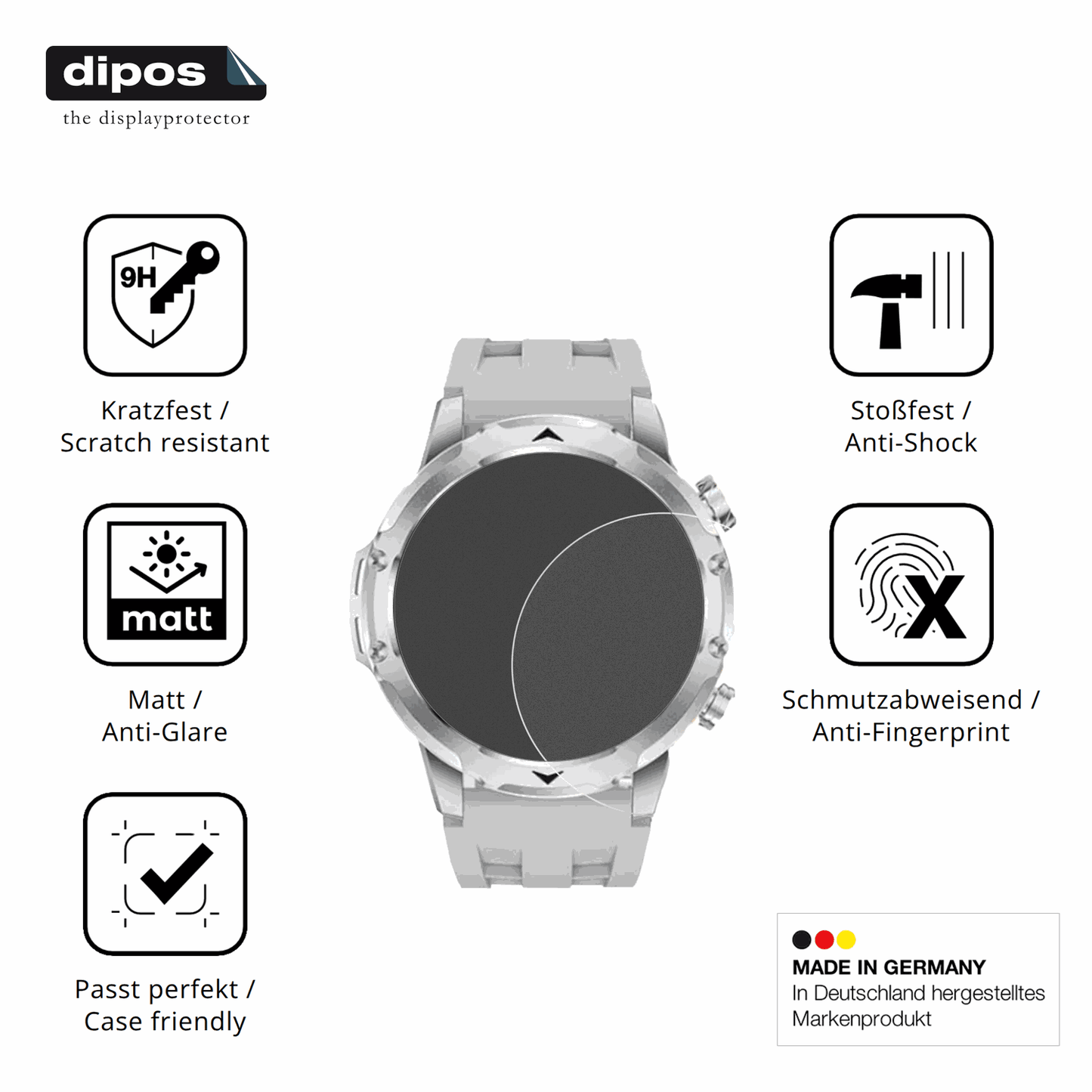 Displayschutz hergestellt in Deutschland, höchste Qualität made in Germany