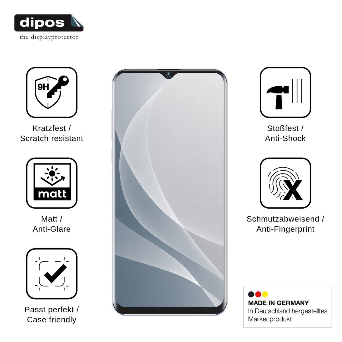 2x Screen Protector for FOXIONO H91 matte Flexible Glass 9H dipos