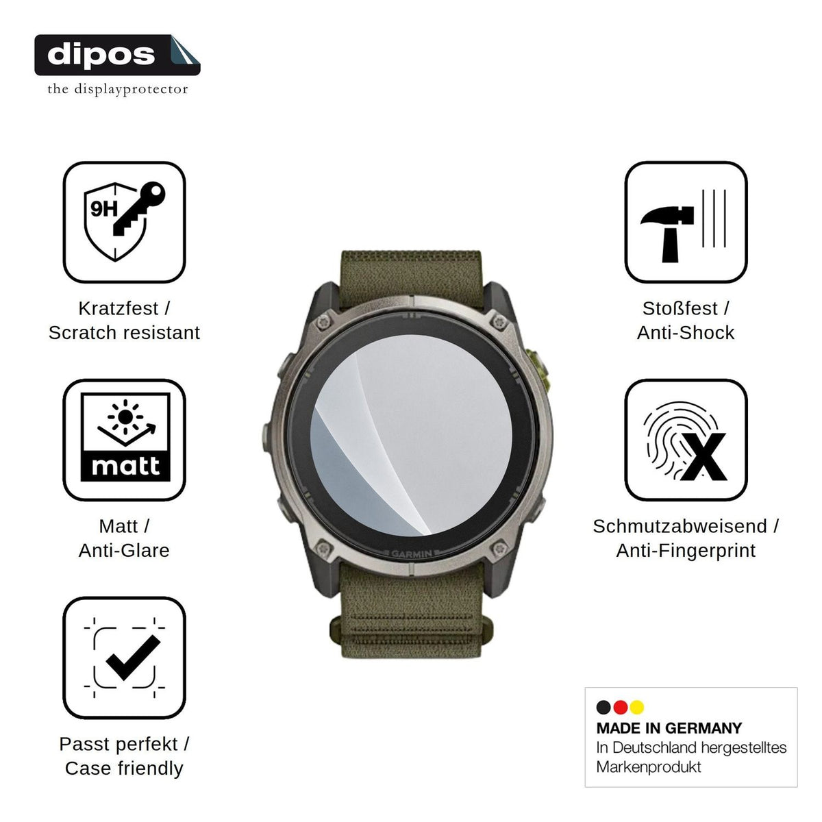 2x Screen Protector for Garmin Enduro 4 matte Flexible Glass 9H dipos
