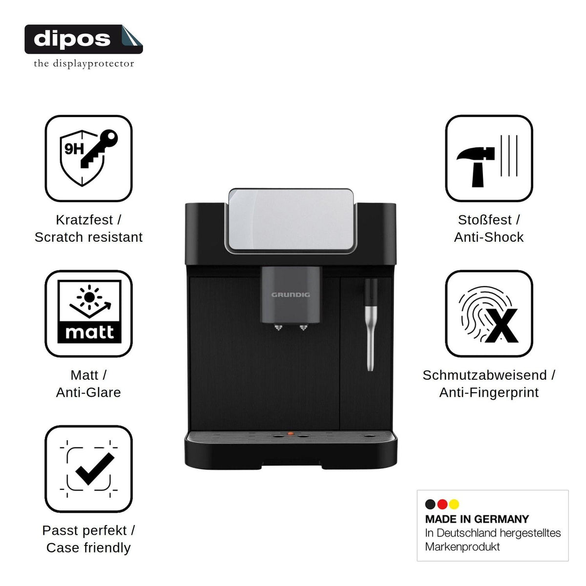 2x Screen Protector for Grundig KVA 6230 matte Flexible Glass 9H dipos