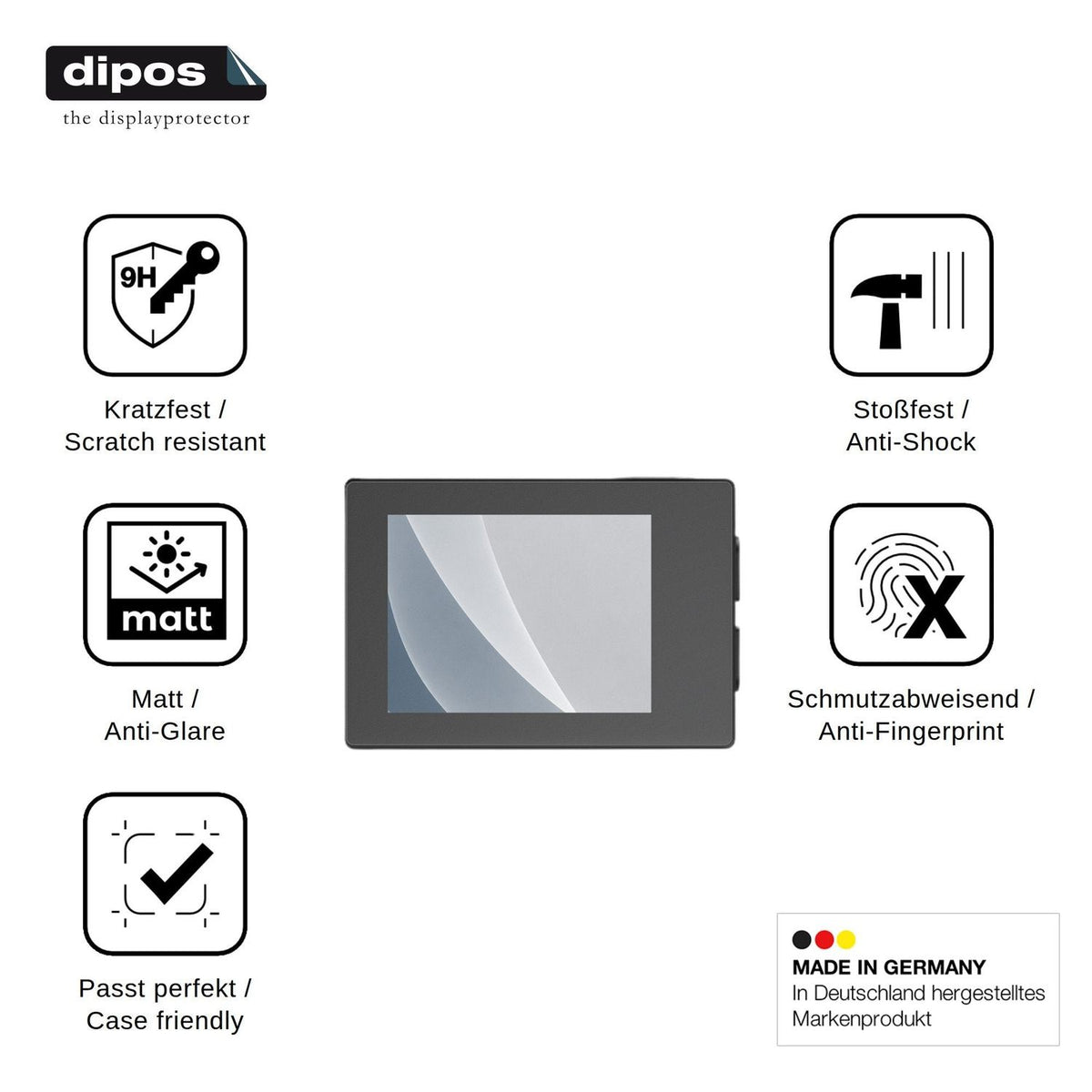 2x Screen Protector for Hiicam sp10 matte Flexible Glass 9H dipos