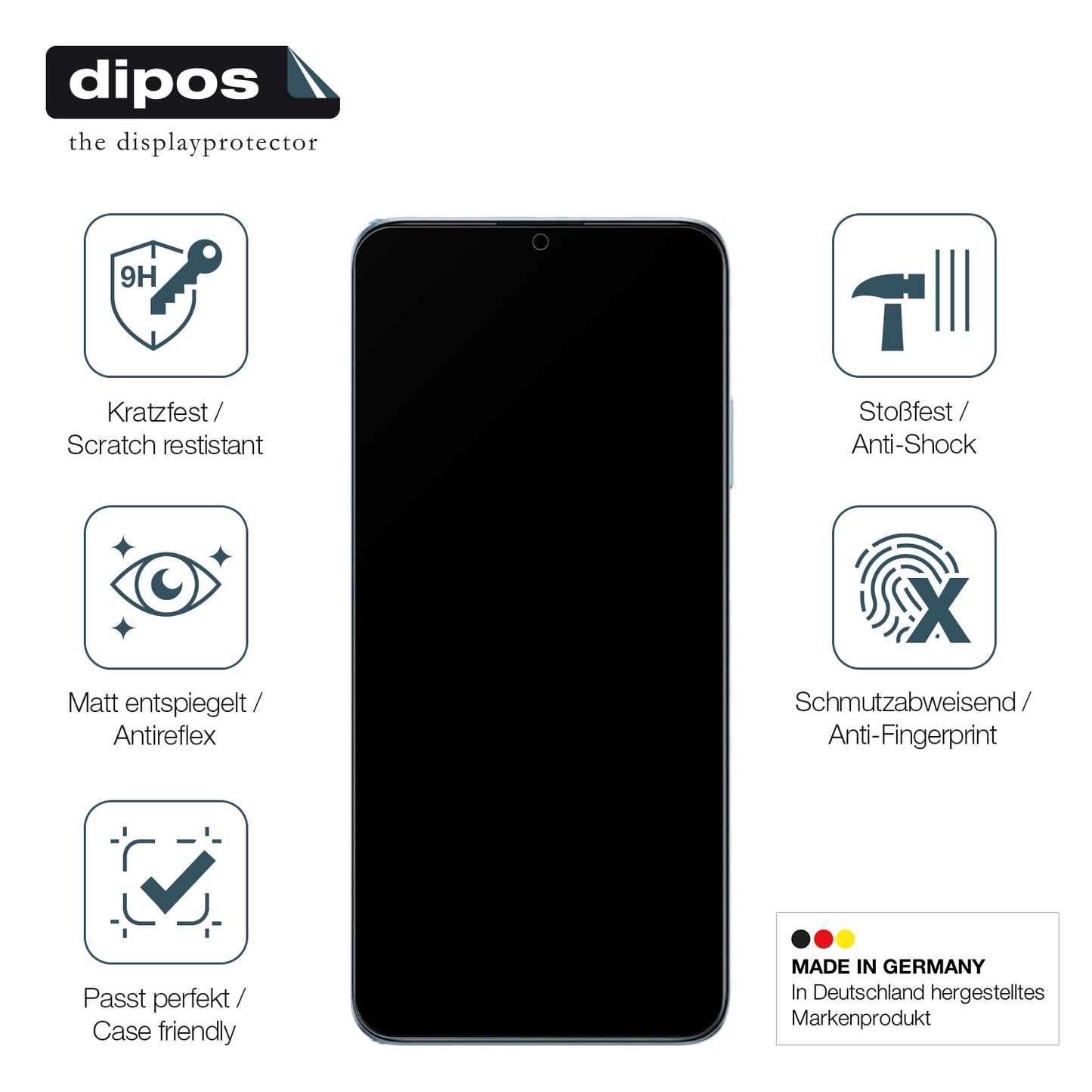 Displayschutz hergestellt in Deutschland, höchste Qualität made in Germany