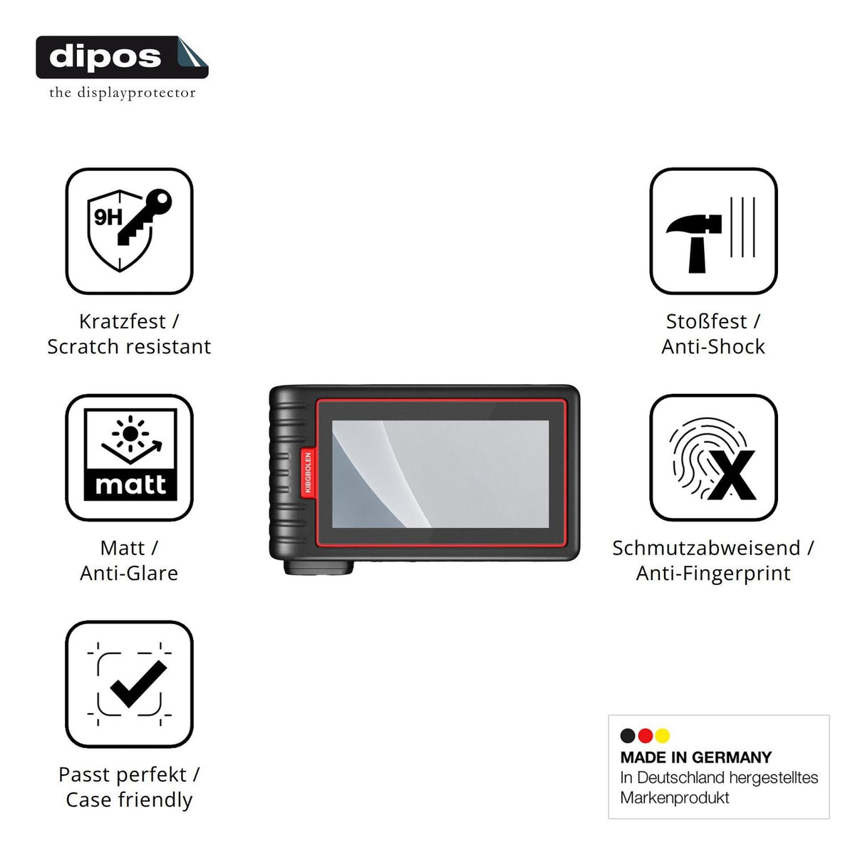 Displayschutz hergestellt in Deutschland, höchste Qualität made in Germany
