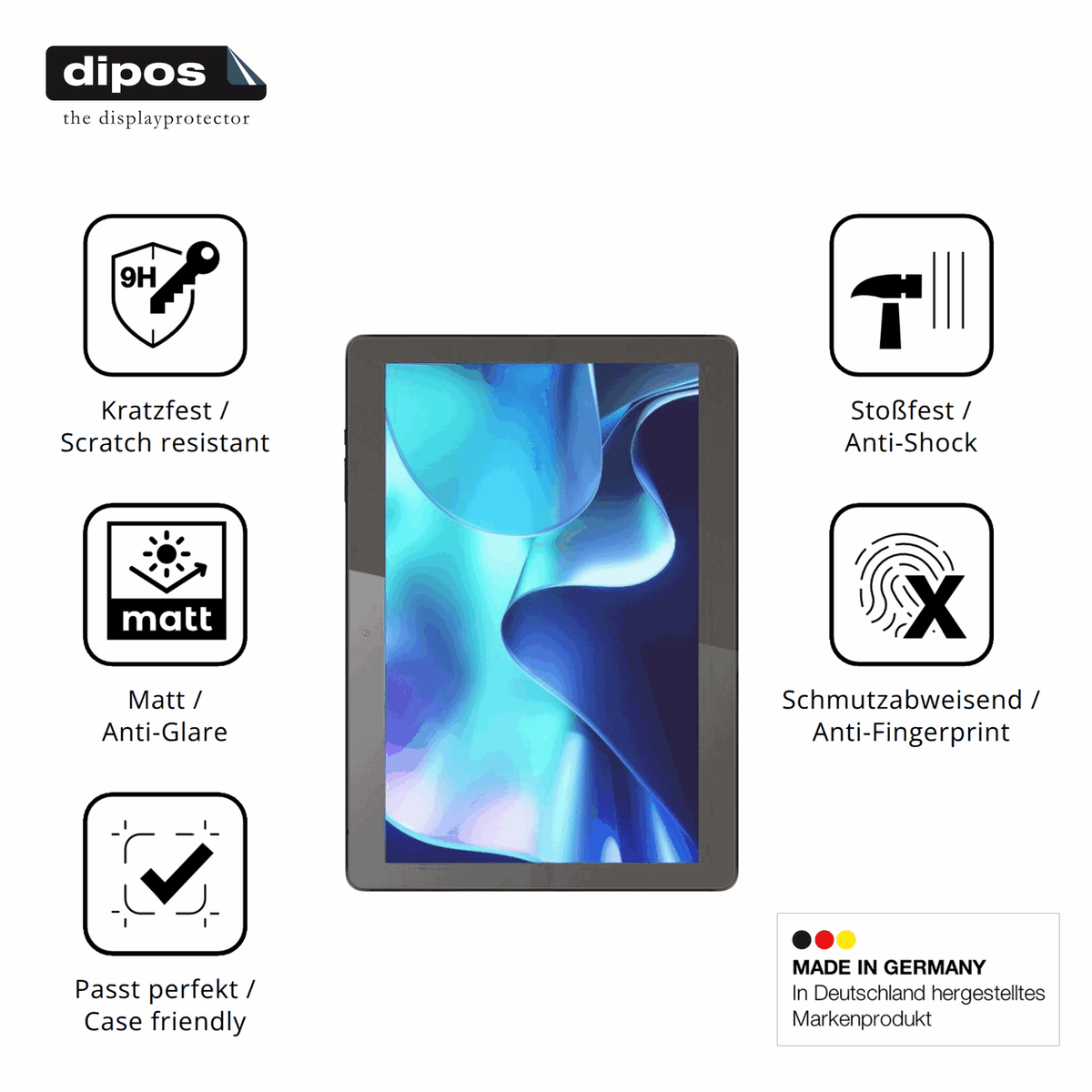 Displayschutz hergestellt in Deutschland, höchste Qualität made in Germany
