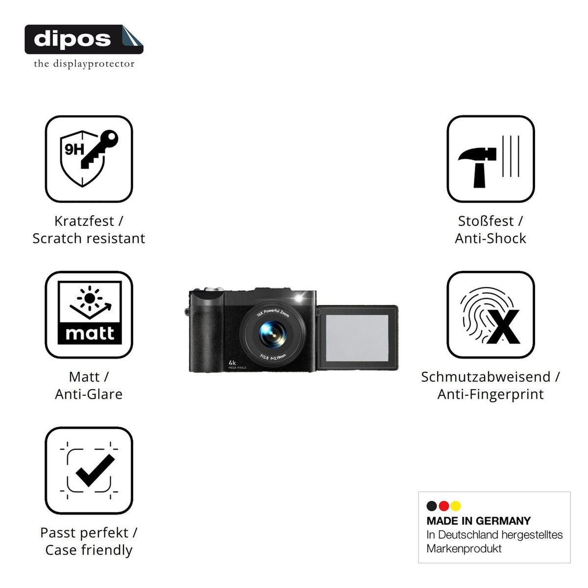 Displayschutz hergestellt in Deutschland, höchste Qualität made in Germany