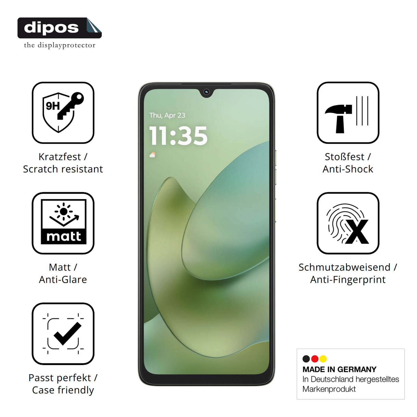 Displayschutz hergestellt in Deutschland, höchste Qualität made in Germany