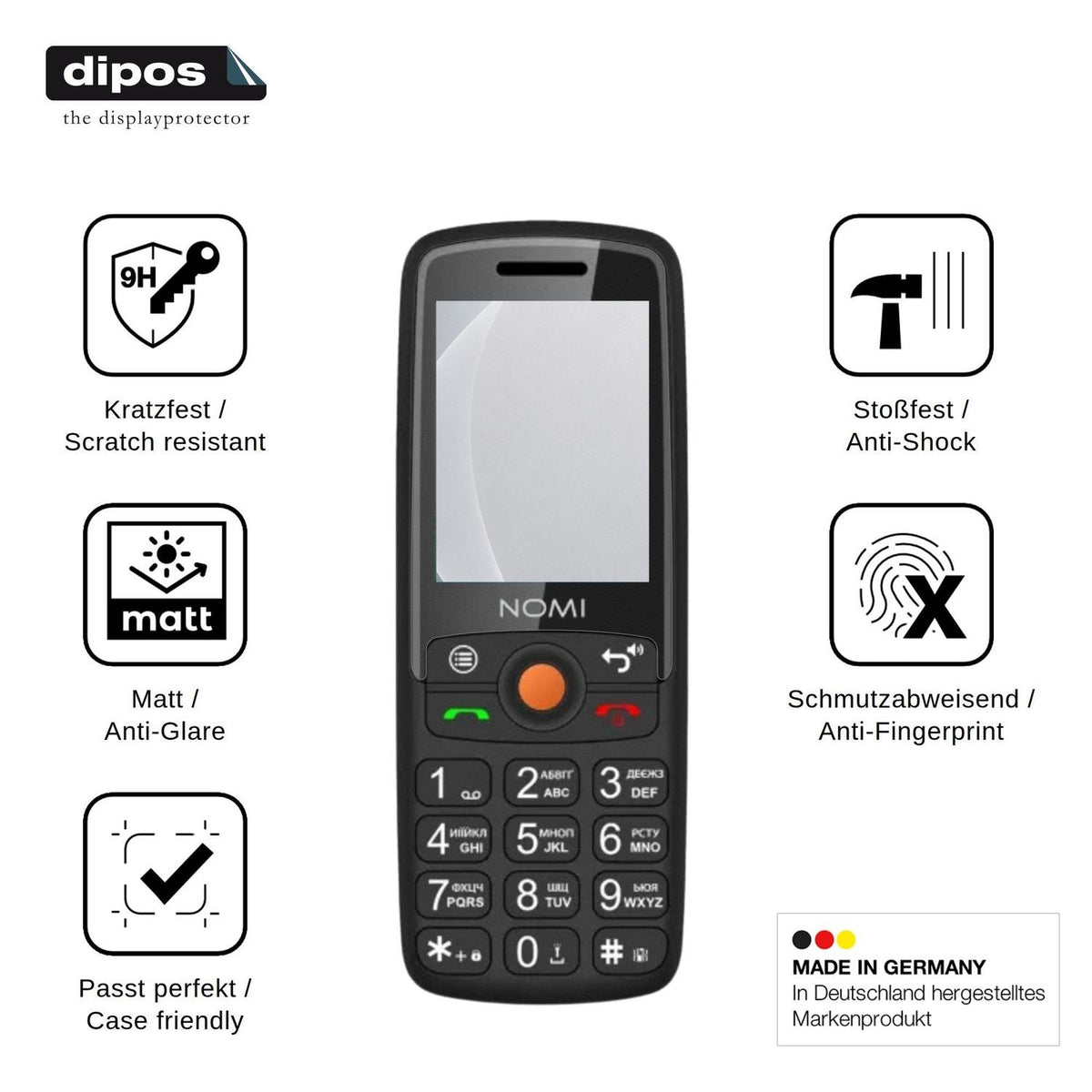 2x Screen Protector for Nomi i2440 matte Flexible Glass 9H dipos