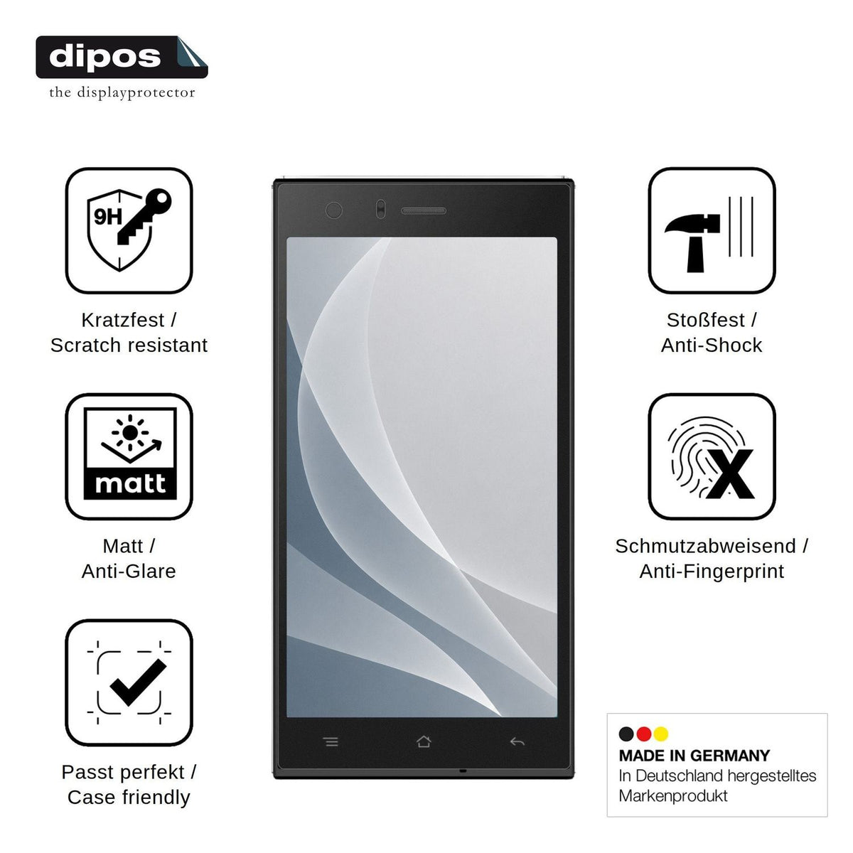 2x Screen Protector for Nomi i500 Sprint matte Flexible Glass 9H dipos