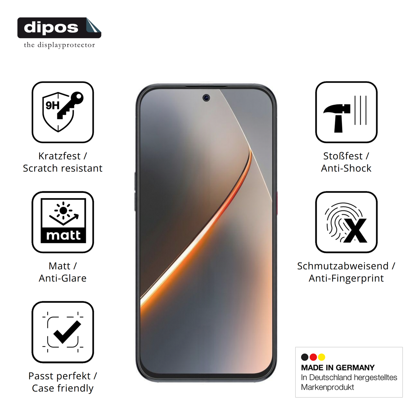 Displayschutz hergestellt in Deutschland, höchste Qualität made in Germany