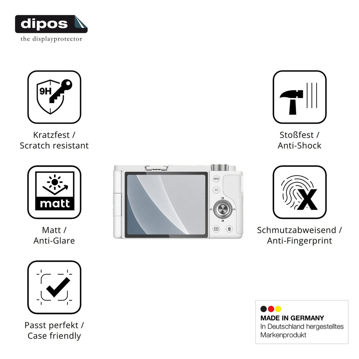 Displayschutz hergestellt in Deutschland, höchste Qualität made in Germany