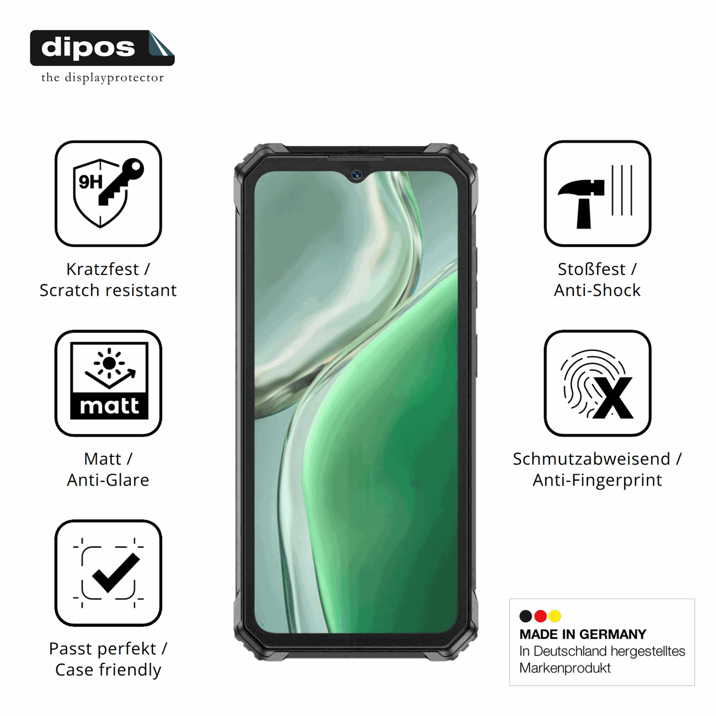 Displayschutz hergestellt in Deutschland, höchste Qualität made in Germany