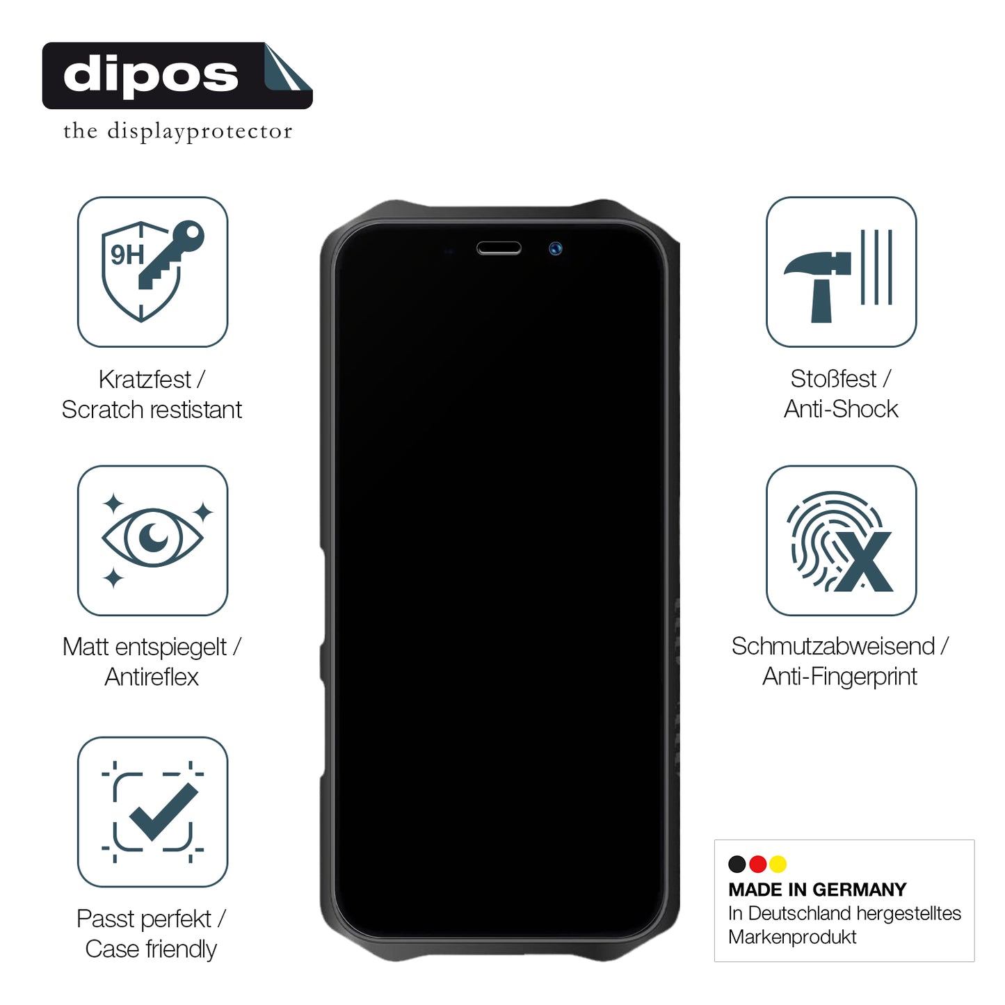 Displayschutz hergestellt in Deutschland, höchste Qualität made in Germany